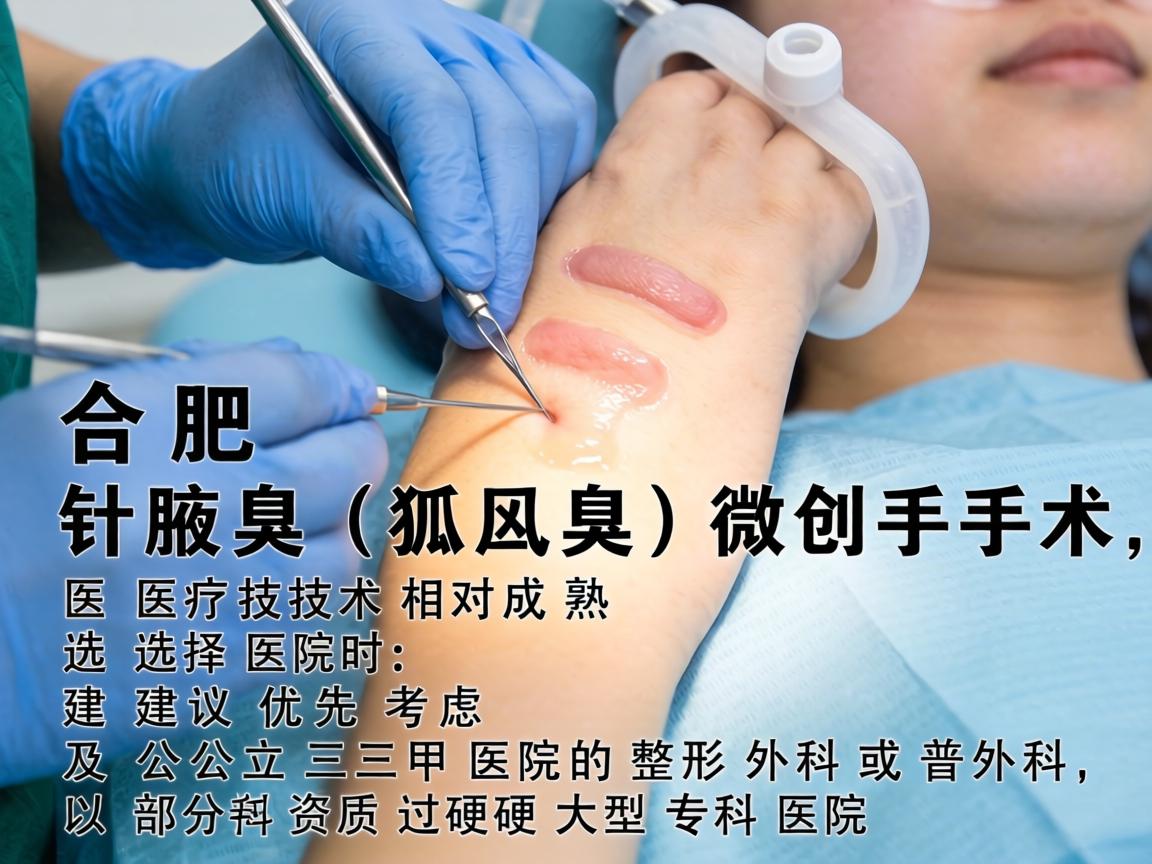 在合肥，针对腋臭（狐臭）的微创手术，医疗技术相对成熟。选择医院时，建议优先考虑公立三甲医院的整形外科或普外科，以及部分资质过硬的大型专科医院
