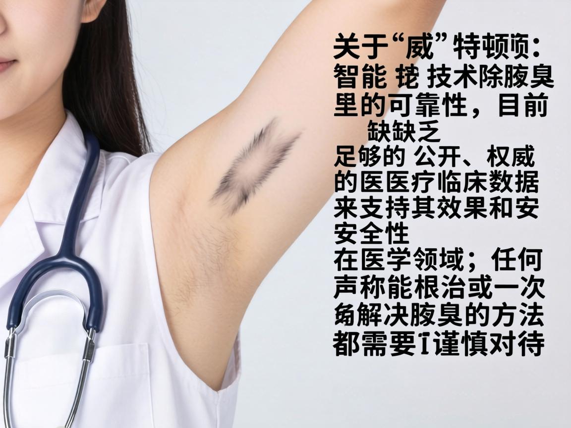 关于威特顿智能技术除腋臭的可靠性,目前缺乏足够的公开、权威的医疗临床数据来支持其效果和安全性。在医学领域,任何声称能根治或一次解决腋臭的方法都需要谨慎对待 关于威特顿智能技术除腋臭的可靠性,目前缺乏足够的公开、权威的医疗临床数据来支持其效果和安全性。在医学领域,任何声称能根治或一次解决腋臭的方法都需要谨慎对待