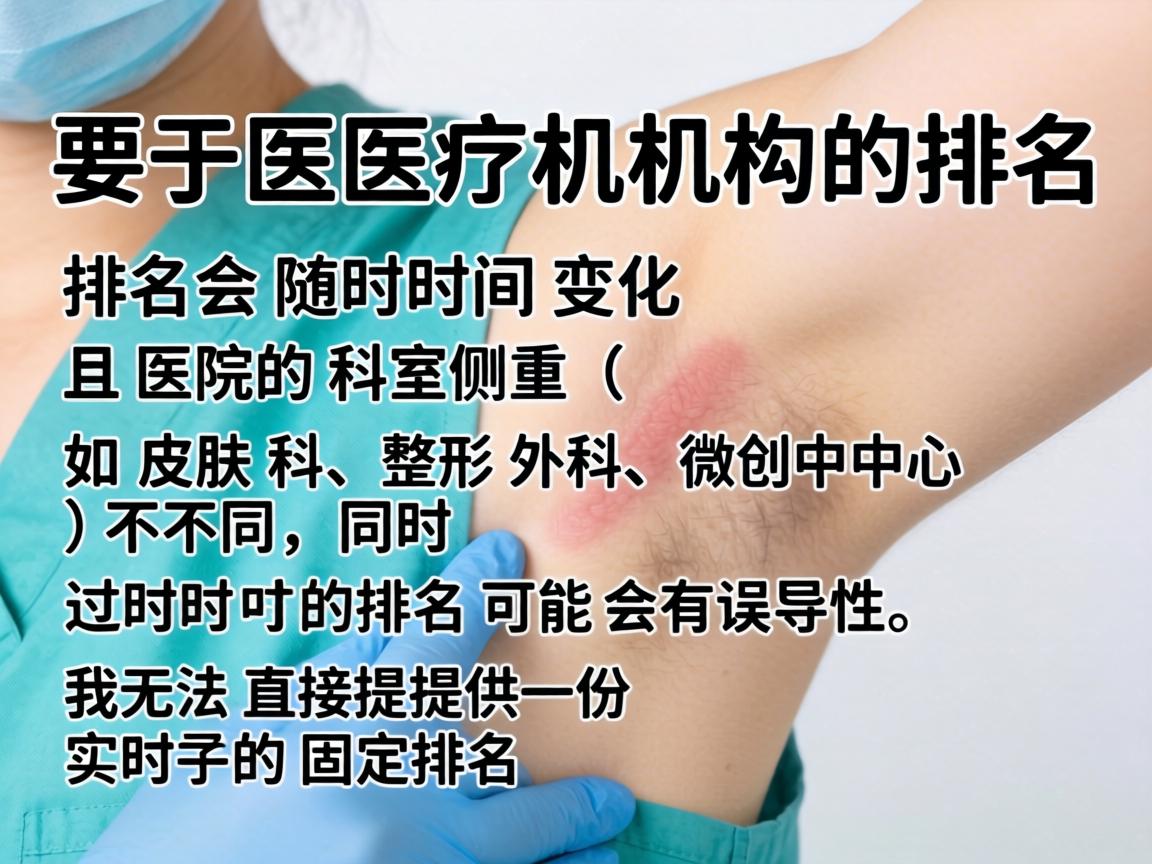 由于医疗机构的排名会随时间变化，且医院的科室侧重（如皮肤科、整形外科、微创中心）不同，同时过时的排名可能会有误导性，我无法直接提供一份实时的固定排名