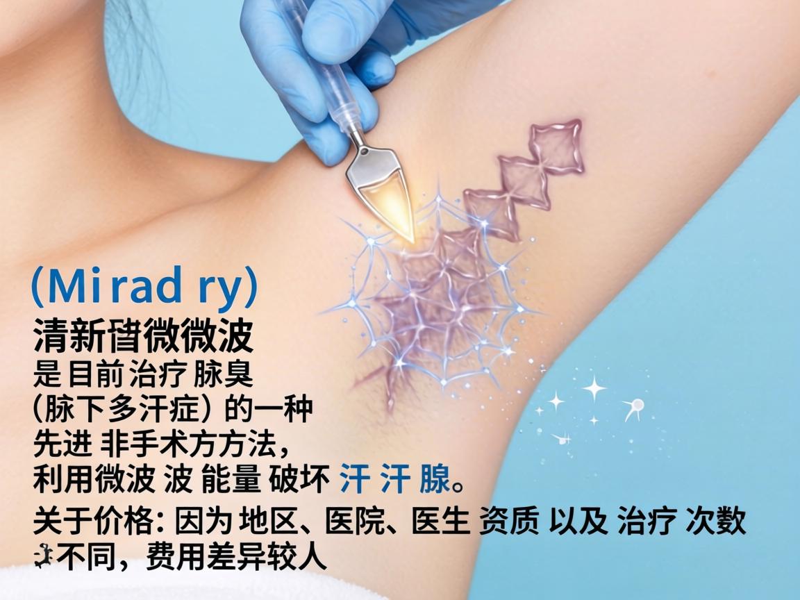 清新微波（Miradry）是目前治疗腋臭（腋下多汗症）的一种先进非手术方法，利用微波能量破坏汗腺。关于价格，因为地区、医院、医生资质以及治疗次数不同，费用差异较大