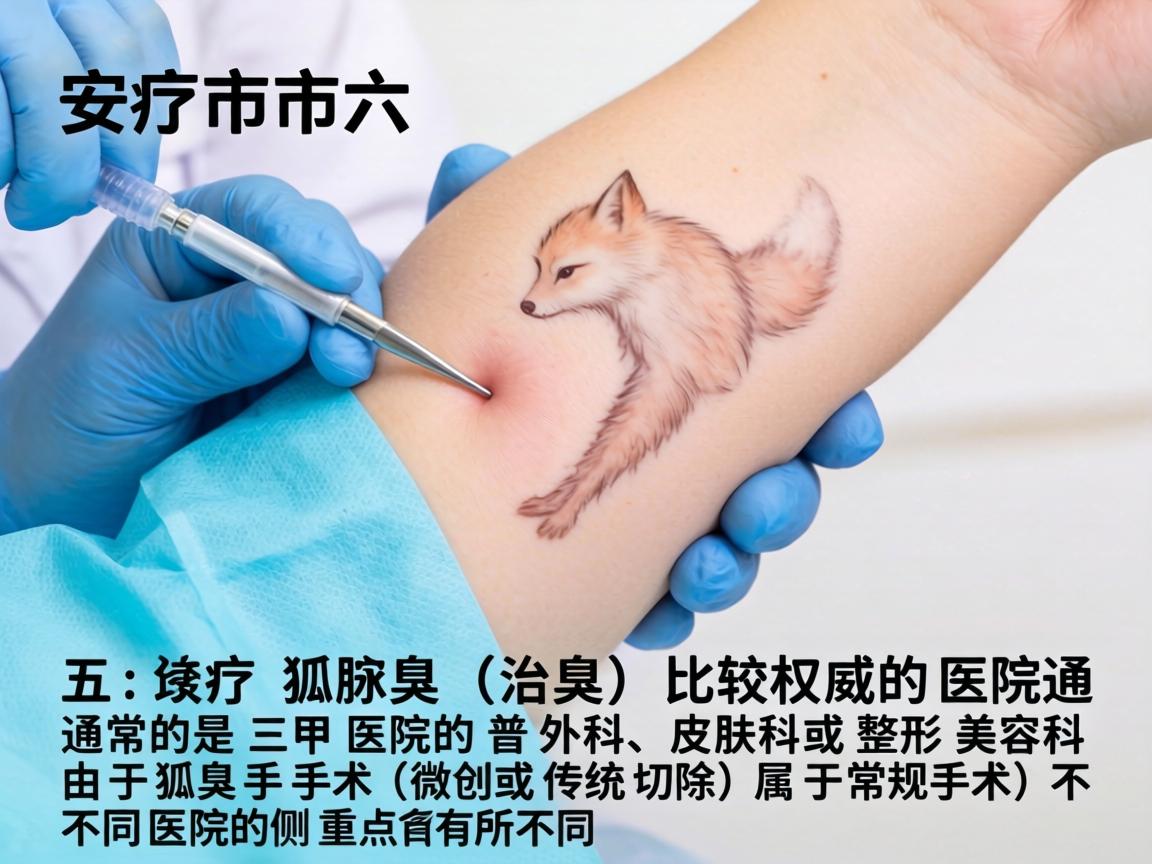 在六安市,治疗狐臭(腋臭)比较权威的医院通常是三甲医院的普外科、皮肤科或整形美容科。由于狐臭手术(微创或传统切除)属于常规手术,不同医院的侧重点有所不同 在六安市,治疗狐臭(腋臭)比较权威的医院通常是三甲医院的普外科、皮肤科或整形美容科。由于狐臭手术(微创或传统切除)属于常规手术,不同医院的侧重点有所不同