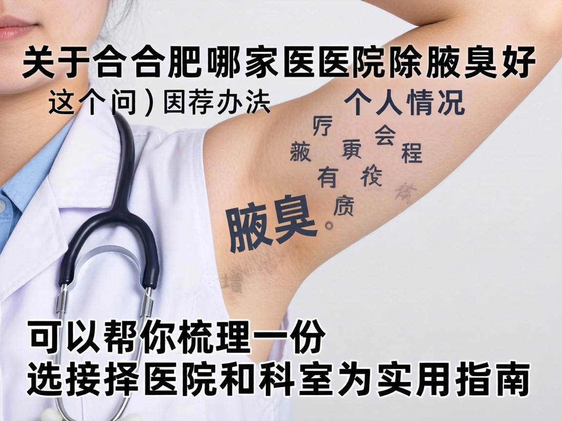 关于合肥哪家医院除腋臭好这个问题,我没办法直接推荐某一家医院,因为医疗效果会因个人情况(如腋臭严重程度、体质、有无疤痕增生倾向等)而异。不过,我可以帮你梳理一份选择医院和科室的实用指南 关于合肥哪家医院除腋臭好这个问题,我没办法直接推荐某一家医院,因为医疗效果会因个人情况(如腋臭严重程度、体质、有无疤痕增生倾向等)而异。不过,我可以帮你梳理一份选择医院和科室的实用指南