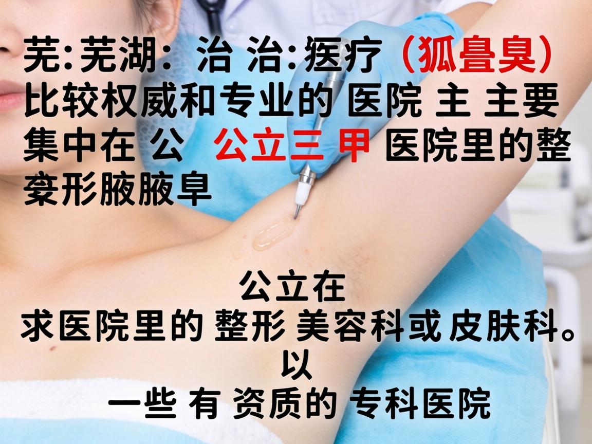 在芜湖，治疗腋臭（狐臭）比较权威和专业的医院主要集中在公立三甲医院的整形美容科或皮肤科，以及一些有资质的专科医院