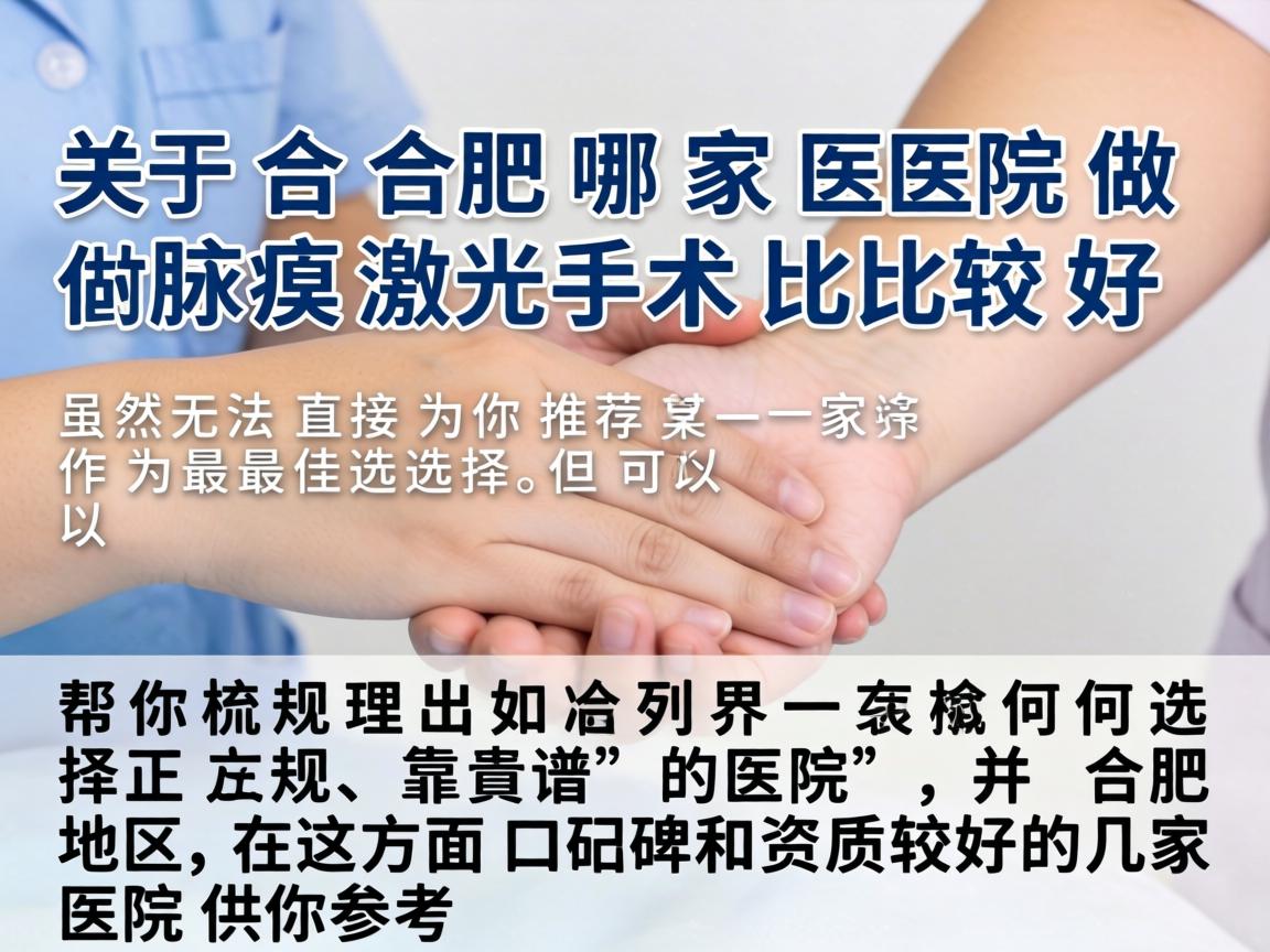 关于合肥哪家医院做腋臭激光手术比较好，虽然无法直接为你推荐某一家作为最佳选择，但可以帮你梳理出如何选择正规、靠谱的医院，并列出合肥地区在这方面口碑和资质较好的几家医院供你参考