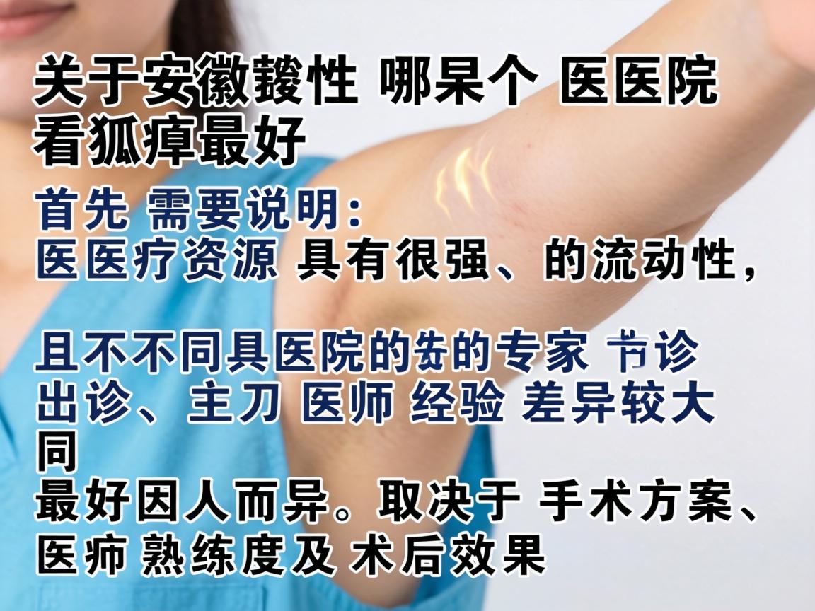 关于安徽哪个医院看狐臭最好,首先需要说明,医疗资源具有很强的流动性,且不同医院的专家出诊、主刀医生经验差异较大。同时最好因人而异,取决于手术方案、医生熟练度及术后效果 关于安徽哪个医院看狐臭最好,首先需要说明,医疗资源具有很强的流动性,且不同医院的专家出诊、主刀医生经验差异较大。同时最好因人而异,取决于手术方案、医生熟练度及术后效果