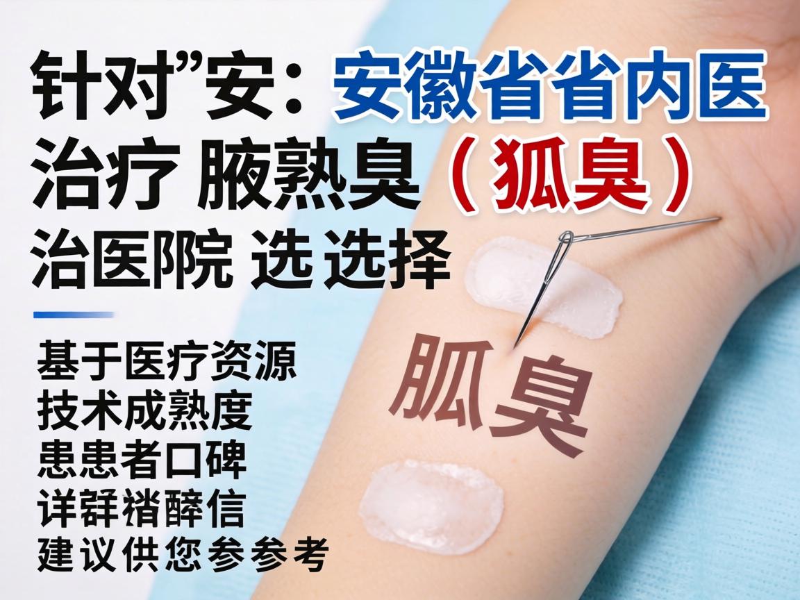 针对安徽省内治疗腋臭（狐臭）的医院选择，以下是基于医疗资源、技术成熟度和患者口碑的详细信息及建议，供您参考