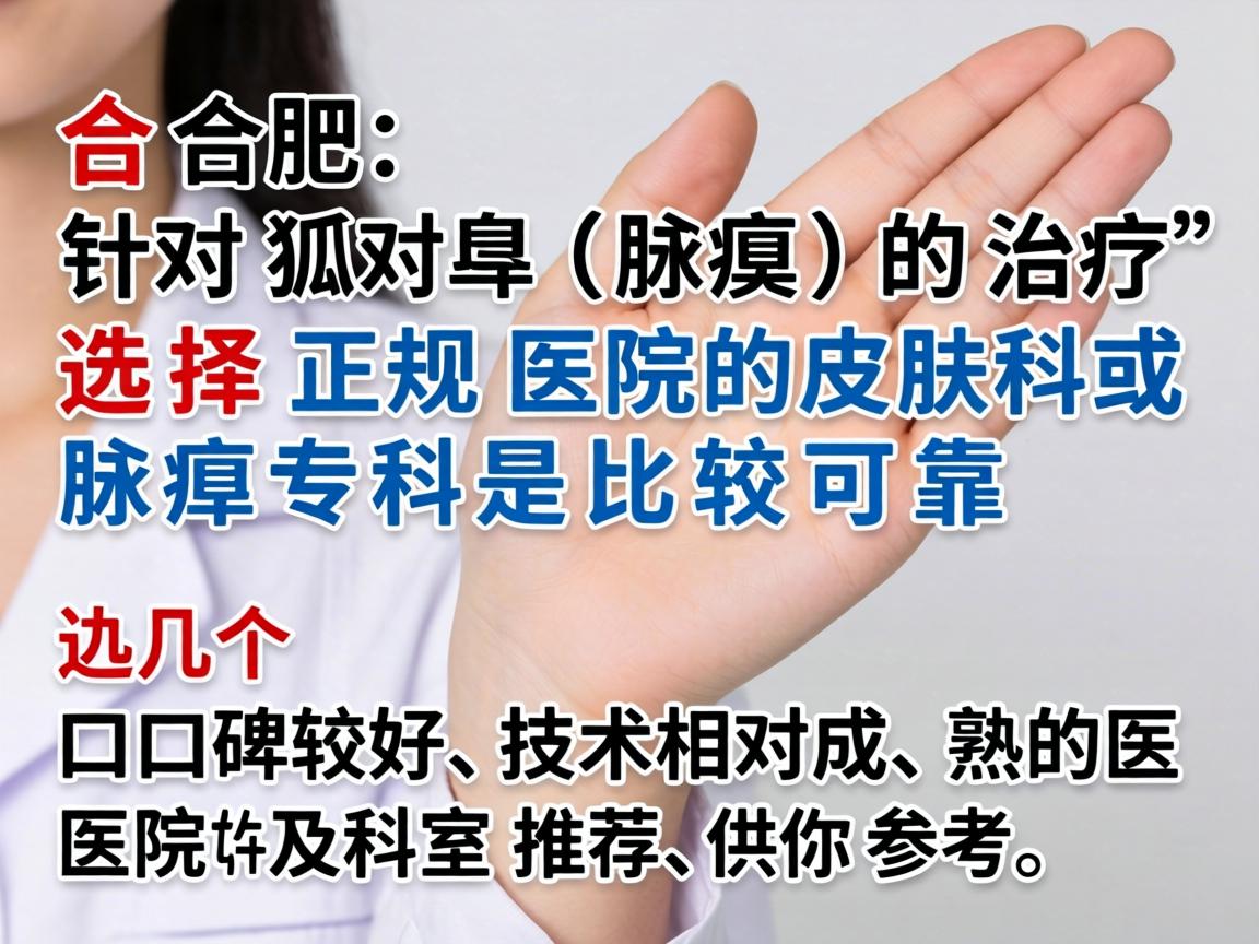 在合肥，针对狐臭（腋臭）的治疗，选择正规医院的皮肤科或腋臭专科是比较可靠的。以下是几个口碑较好、技术相对成熟的医院及科室推荐，供你参考