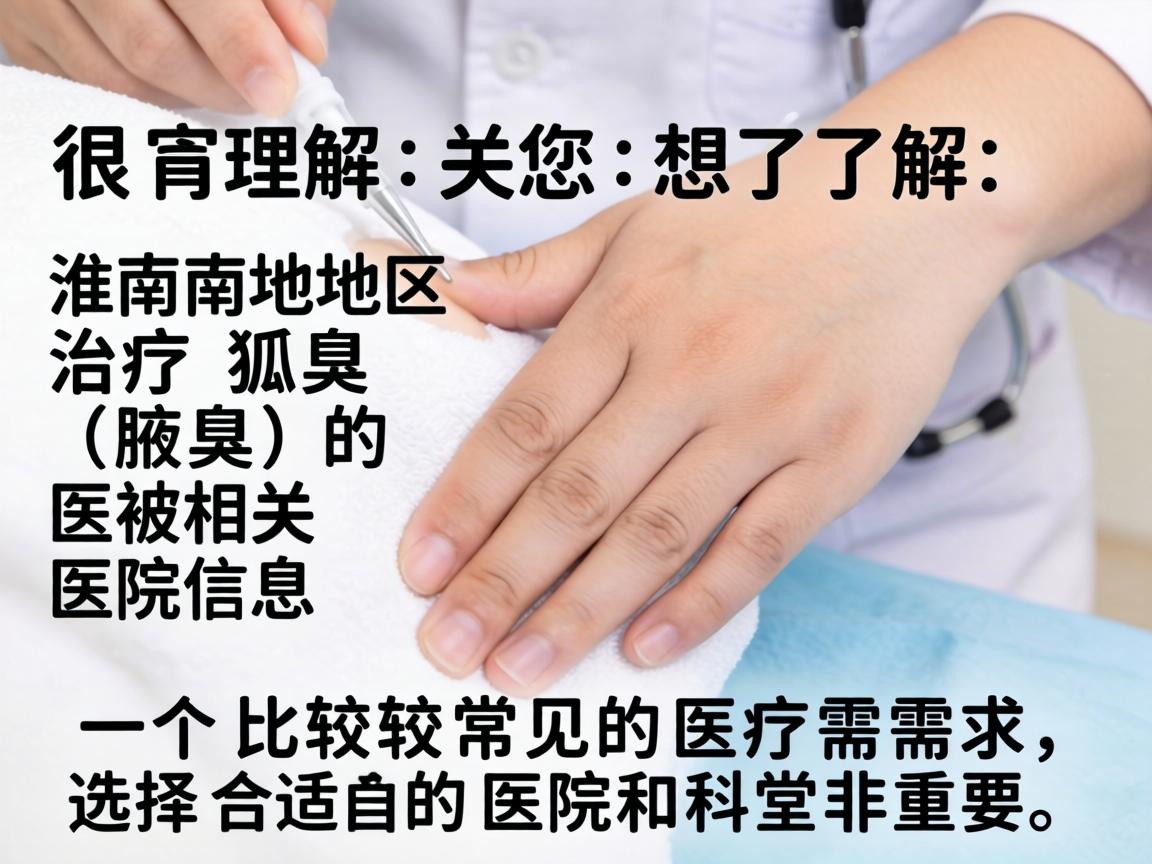 很理解您想了解淮南地区治疗狐臭(腋臭)的相关医院信息。这是一个比较常见的医疗需求,选择合适的医院和科室非常重要 很理解您想了解淮南地区治疗狐臭(腋臭)的相关医院信息。这是一个比较常见的医疗需求,选择合适的医院和科室非常重要