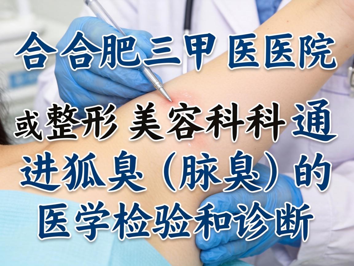 在合肥,三甲医院的皮肤科或整形美容科通常都可以进行狐臭(腋臭)的医学检验和诊断 在合肥,三甲医院的皮肤科或整形美容科通常都可以进行狐臭(腋臭)的医学检验和诊断
