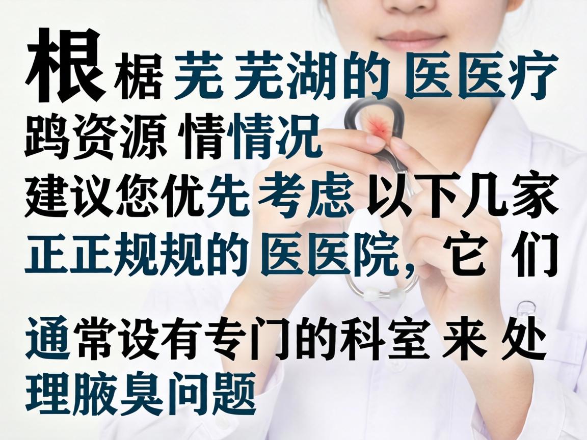 根据芜湖的医疗资源情况,建议您优先考虑以下几家正规的医院,它们通常设有专门的科室来处理腋臭问题 根据芜湖的医疗资源情况,建议您优先考虑以下几家正规的医院,它们通常设有专门的科室来处理腋臭问题