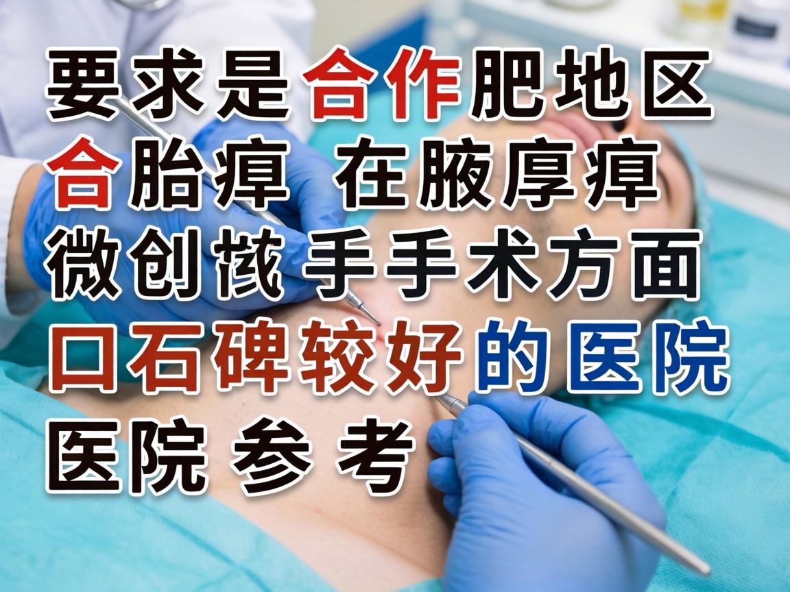 以下是合肥地区在腋臭微创手术方面口碑较好的医院参考