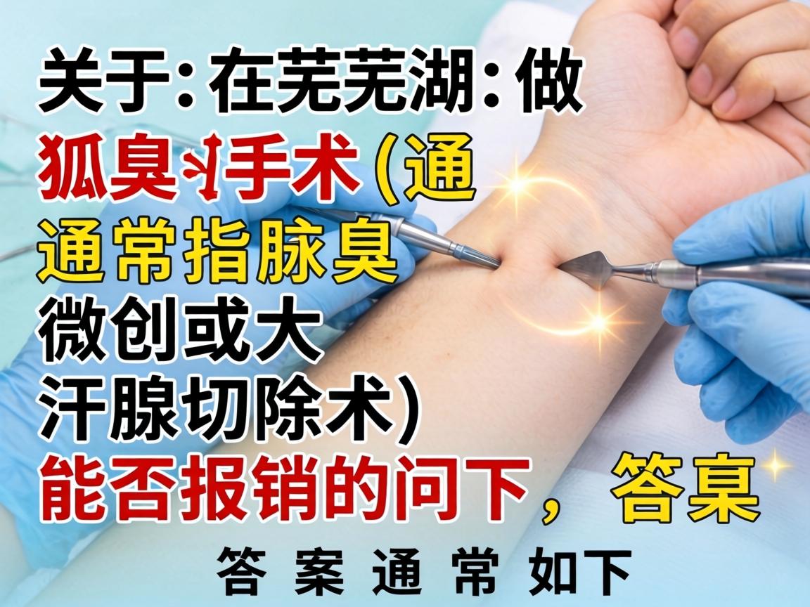 关于在芜湖做狐臭手术(通常指腋臭微创或大汗腺切除术)能否报销的问题,答案通常如下 关于在芜湖做狐臭手术(通常指腋臭微创或大汗腺切除术)能否报销的问题,答案通常如下