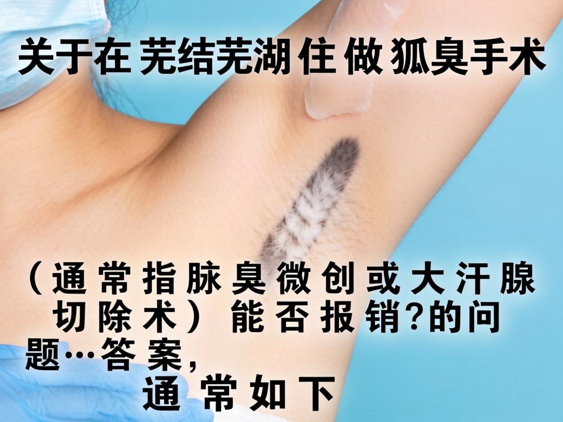 关于在芜湖做狐臭手术(通常指腋臭微创或大汗腺切除术)能否报销的问题,答案通常如下 关于在芜湖做狐臭手术(通常指腋臭微创或大汗腺切除术)能否报销的问题,答案通常如下