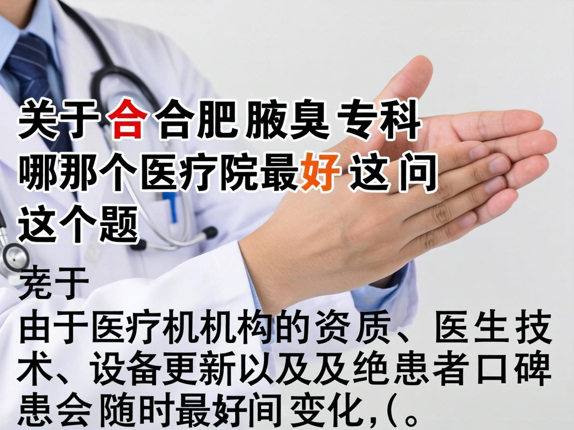 关于合肥腋臭专科哪个医院最好这个问题,由于医疗机构的资质、医生技术、设备更新以及患者口碑会随时间变化,我无法直接给出一家绝对最好的医院(因为这涉及主观评价和实时排名) 关于合肥腋臭专科哪个医院最好这个问题,由于医疗机构的资质、医生技术、设备更新以及患者口碑会随时间变化,我无法直接给出一家绝对最好的医院(因为这涉及主观评价和实时排名)