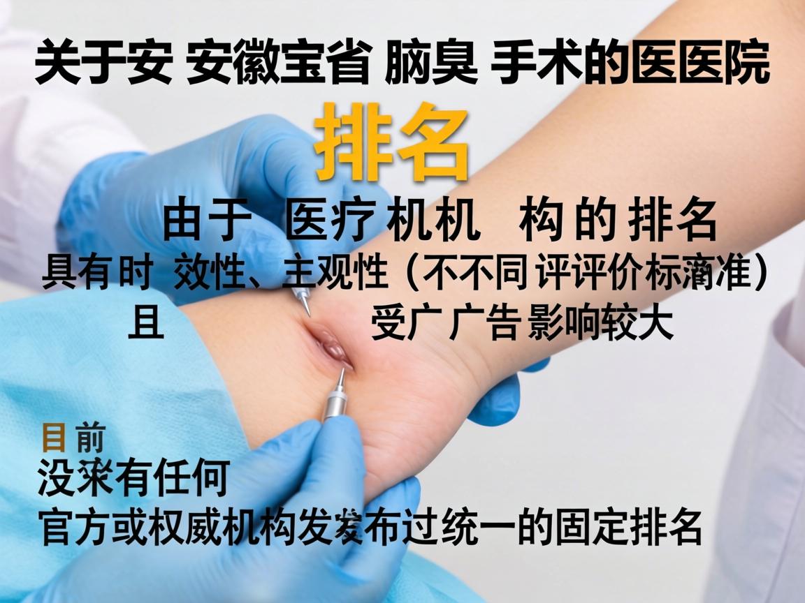 关于安徽省腋臭手术医院的排名,由于医疗机构的排名具有时效性、主观性(不同评价标准)且受广告影响较大,目前没有任何官方或权威机构发布过统一的固定排名 关于安徽省腋臭手术医院的排名,由于医疗机构的排名具有时效性、主观性(不同评价标准)且受广告影响较大,目前没有任何官方或权威机构发布过统一的固定排名