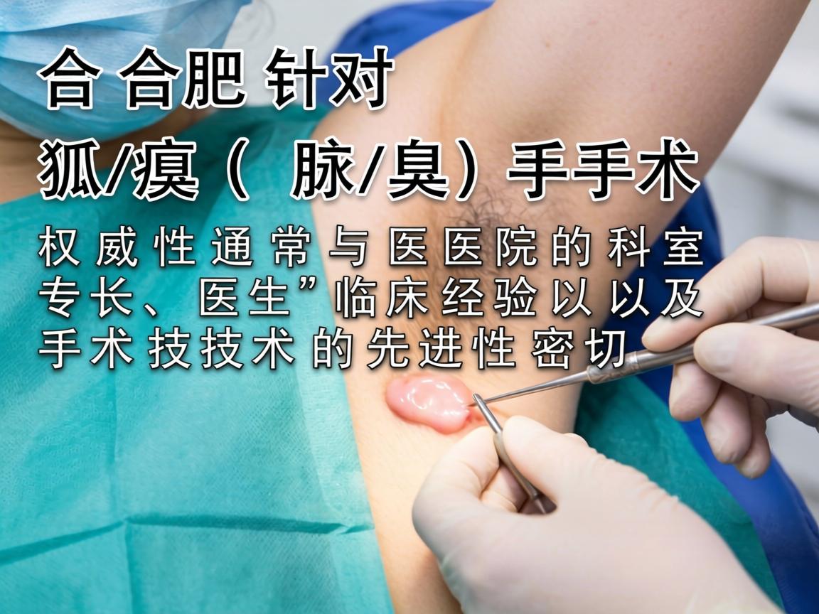 在合肥,针对狐臭(腋臭)手术,权威性通常与医院的科室专长、医生的临床经验以及手术技术的先进性密切相关 在合肥,针对狐臭(腋臭)手术,权威性通常与医院的科室专长、医生的临床经验以及手术技术的先进性密切相关