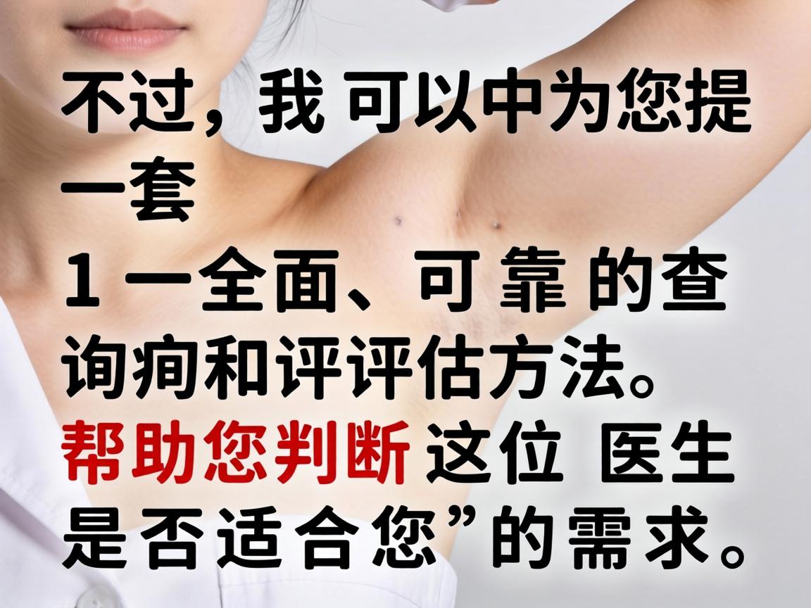 不过,我可以为您提供一套全面、可靠的查询和评估方法,帮助您判断这位医生是否适合您的需求 不过,我可以为您提供一套全面、可靠的查询和评估方法,帮助您判断这位医生是否适合您的需求