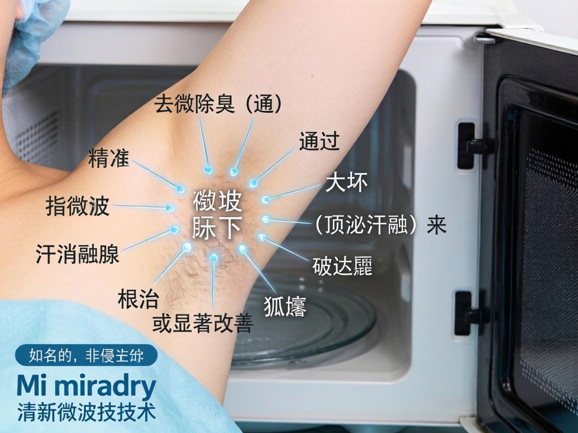 微波技术去除腋臭(通常指微波腋下汗腺消融术,如知名的Miradry清新微波技术)是一种非手术、非侵入性的治疗方法。它通过精准破坏大汗腺(顶泌汗腺)来达到根治或显著改善狐臭的目的 微波技术去除腋臭(通常指微波腋下汗腺消融术,如知名的Miradry清新微波技术)是一种非手术、非侵入性的治疗方法。它通过精准破坏大汗腺(顶泌汗腺)来达到根治或显著改善狐臭的目的