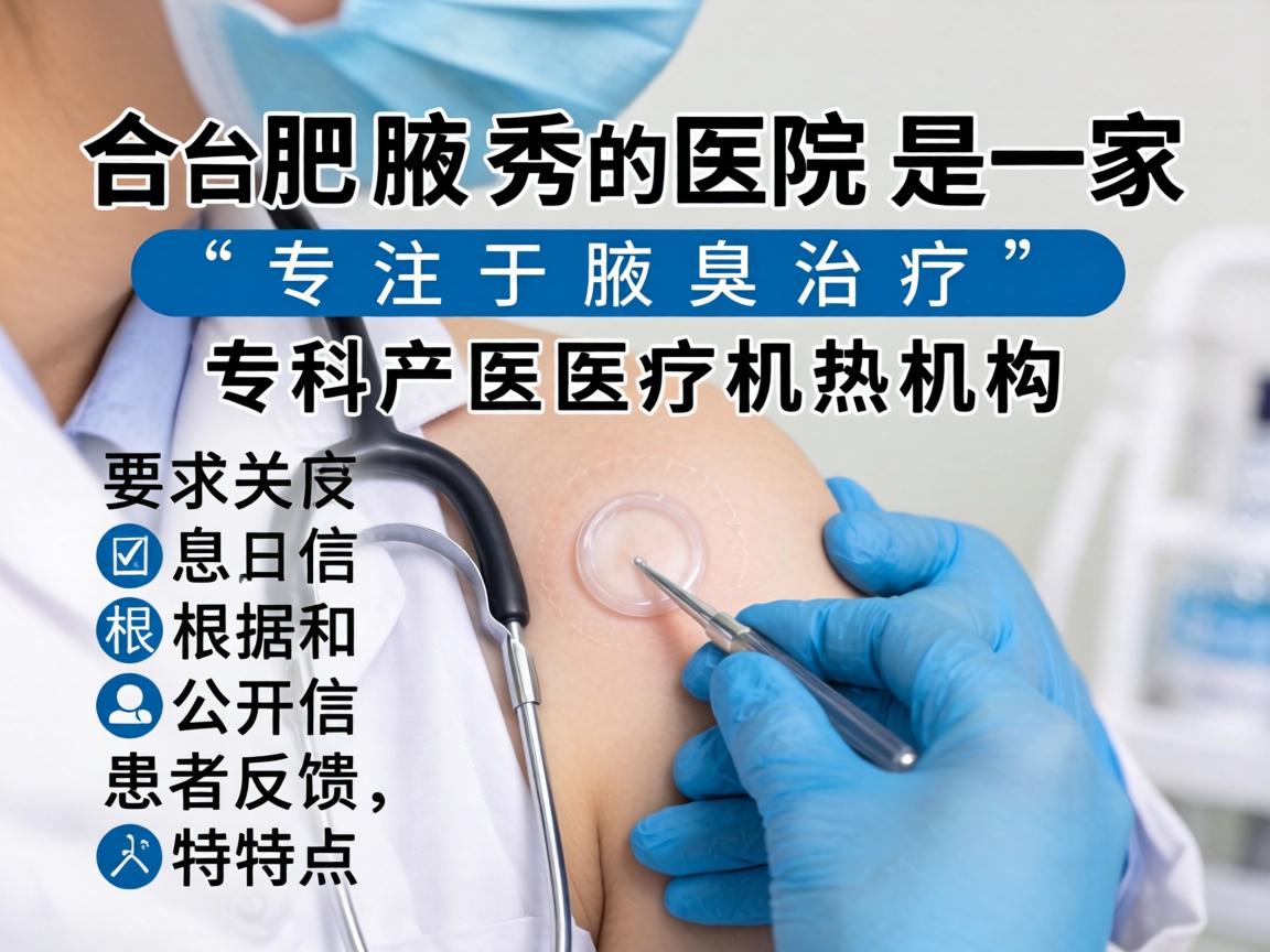 合肥腋秀医院是一家专注于腋臭治疗的专科医疗机构。根据公开信息和患者反馈,其特点包括 合肥腋秀医院是一家专注于腋臭治疗的专科医疗机构。根据公开信息和患者反馈,其特点包括
