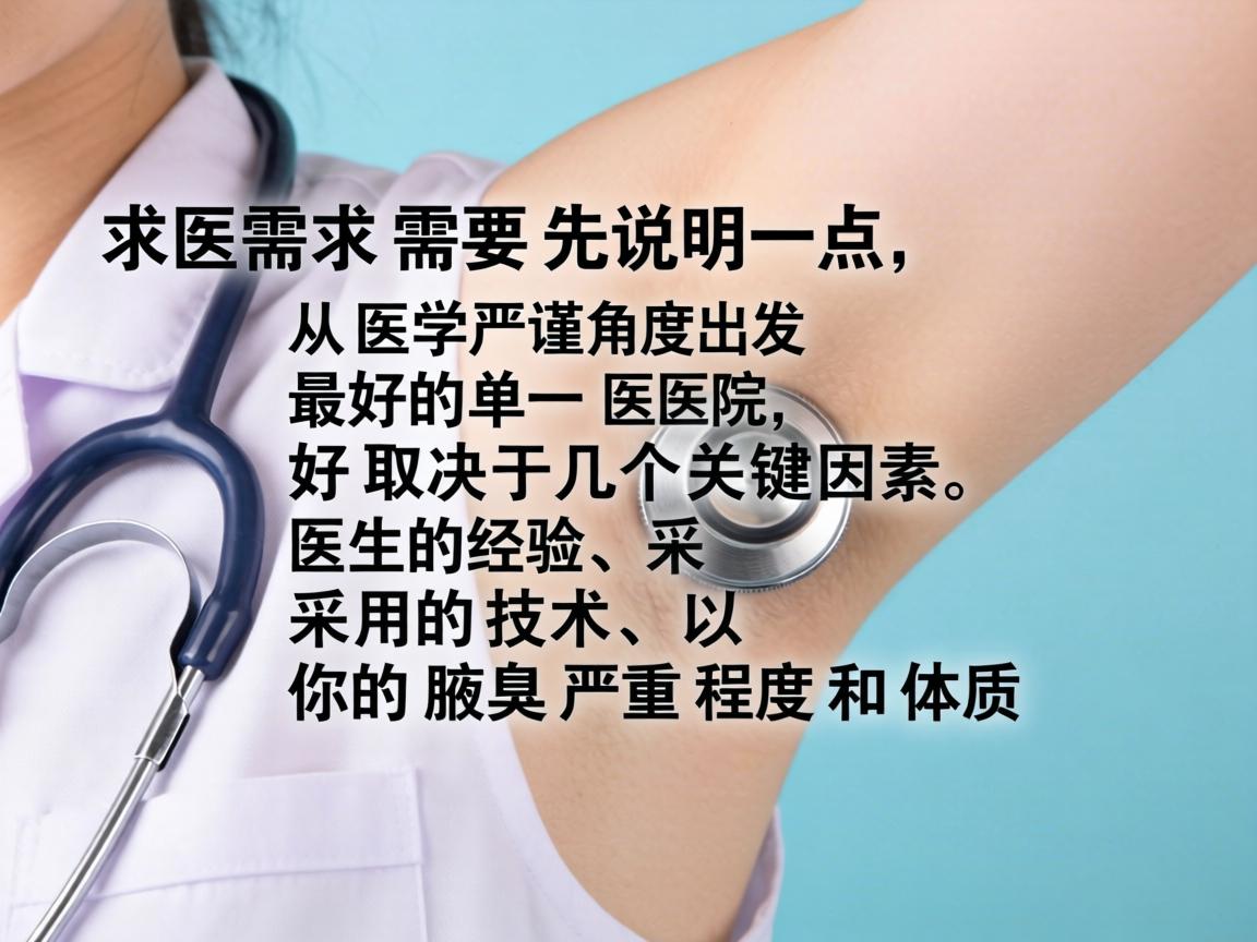 这是一个非常具体且常见的求医需求。需要先说明一点，从医学严谨角度出发，并不存在最好的单一医院，因为好取决于几个关键因素，医生的经验、采用的技术、以及你的腋臭严重程度和体质