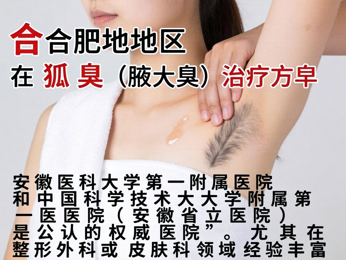 合肥地区在狐臭（腋臭）治疗方面，安徽医科大学第一附属医院和中国科学技术大学附属第一医院（安徽省立医院）是公认的权威医院，尤其在整形外科或皮肤科领域经验丰富