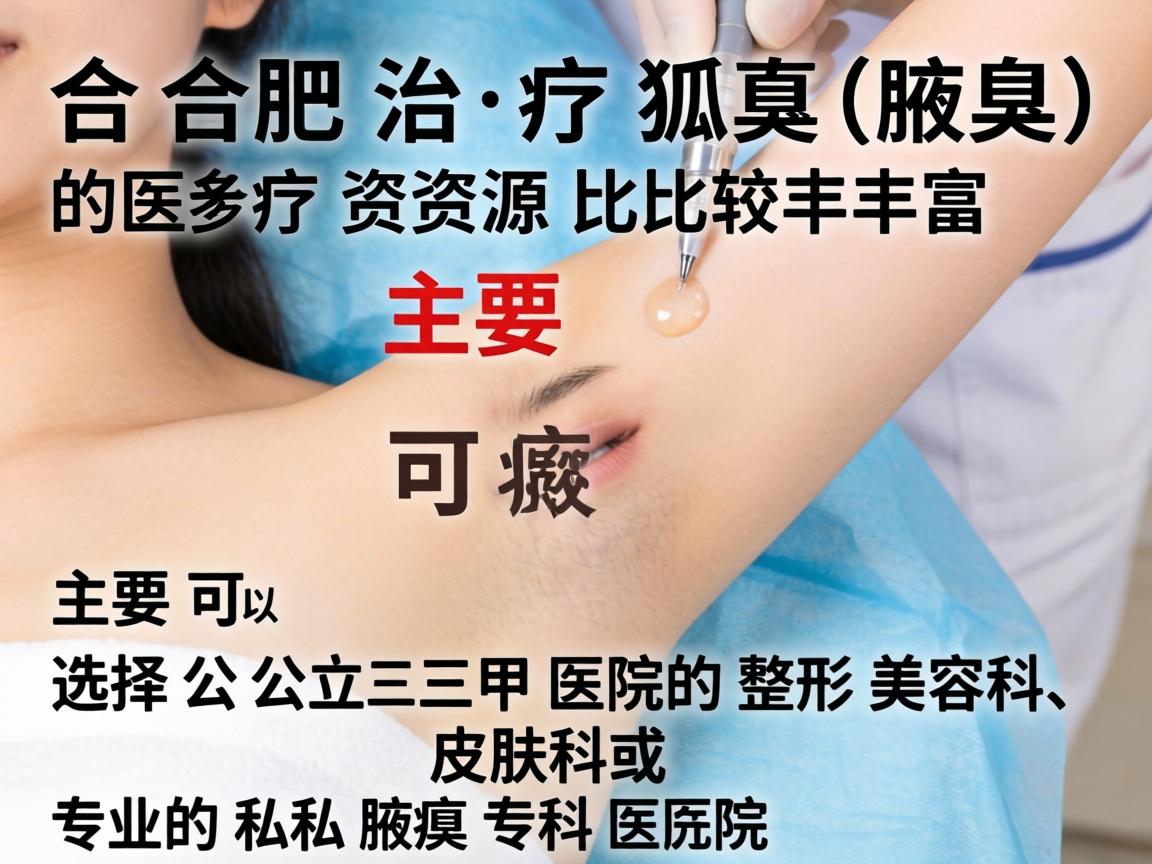 在合肥，治疗狐臭（腋臭）的医疗资源比较丰富，主要可以选择公立三甲医院的整形美容科、皮肤科或专业的私立腋臭专科医院