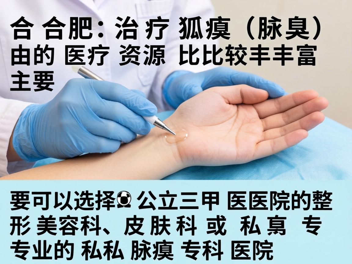 在合肥，治疗狐臭（腋臭）的医疗资源比较丰富，主要可以选择公立三甲医院的整形美容科、皮肤科或专业的私立腋臭专科医院