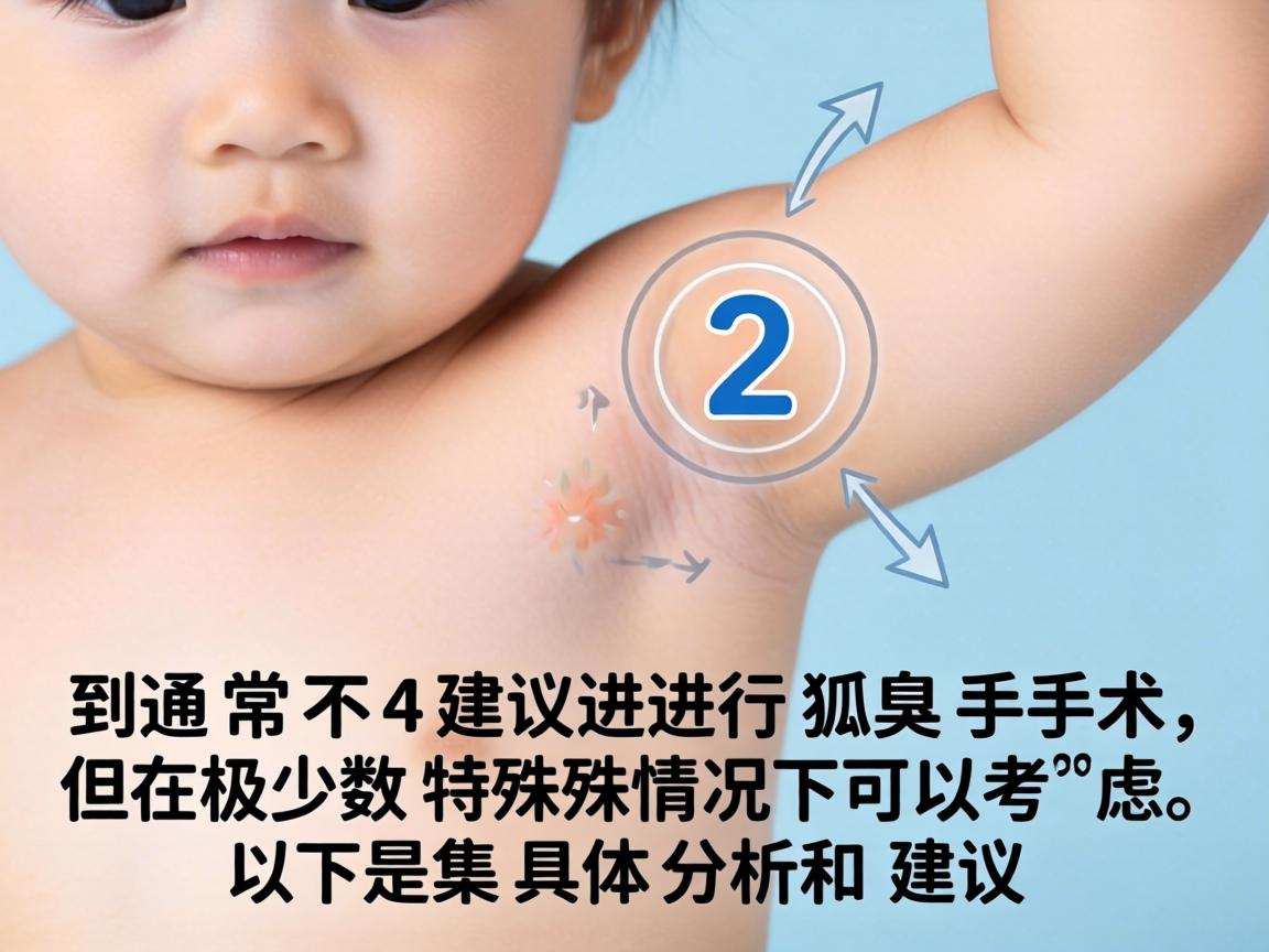 12岁通常不建议进行狐臭手术,但在极少数特殊情况下可以考虑。以下是具体分析和建议 12岁通常不建议进行狐臭手术,但在极少数特殊情况下可以考虑。以下是具体分析和建议