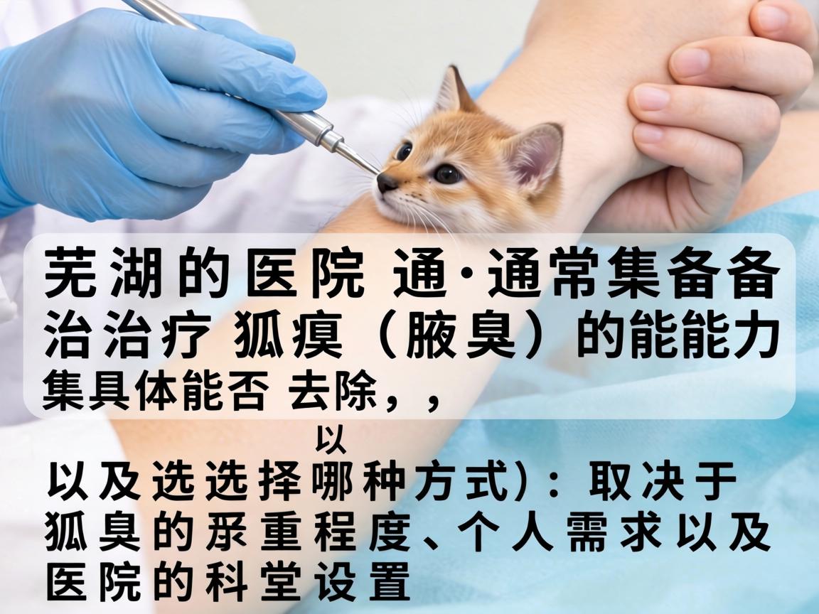 芜湖的医院通常具备治疗狐臭(腋臭)的能力。具体能否去除,以及选择哪种方式,取决于狐臭的严重程度、个人需求以及医院的科室设置 芜湖的医院通常具备治疗狐臭(腋臭)的能力。具体能否去除,以及选择哪种方式,取决于狐臭的严重程度、个人需求以及医院的科室设置
