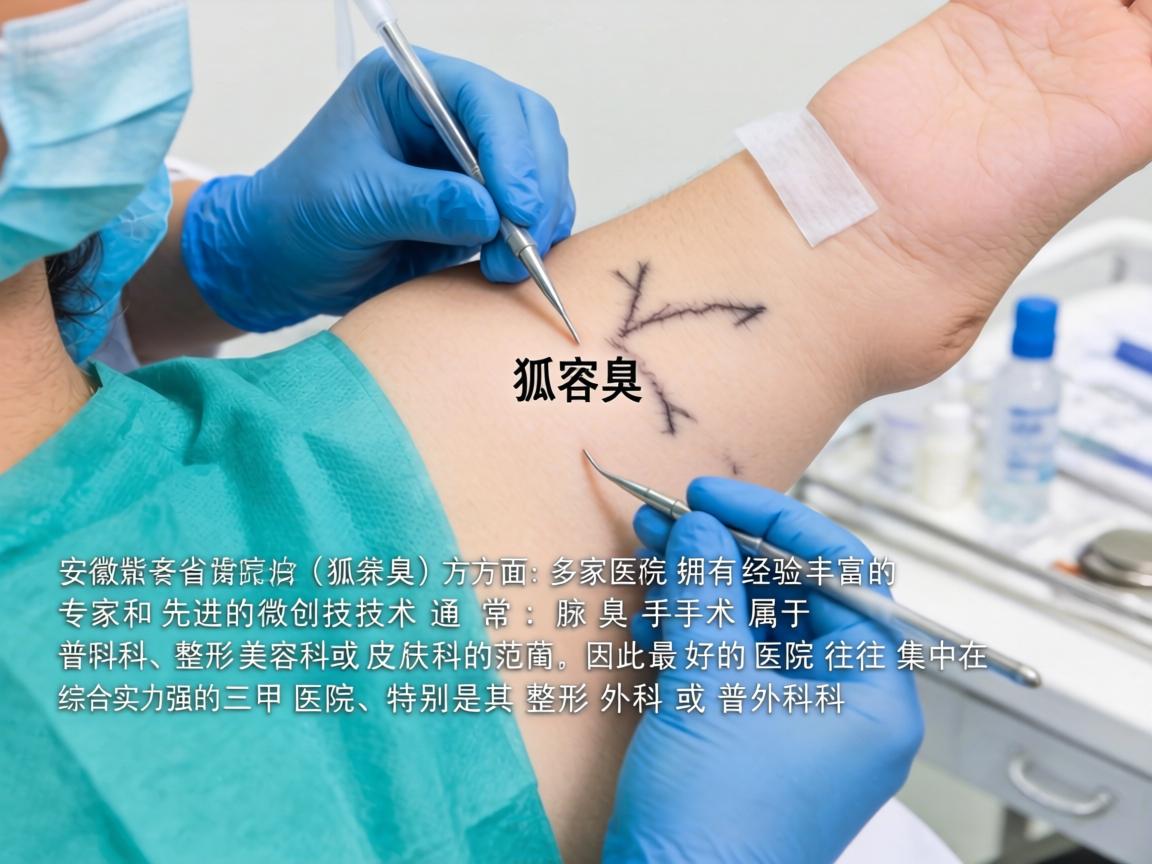 安徽省在治疗狐臭(腋臭)方面,多家医院拥有经验丰富的专家和先进的微创技术。通常,腋臭手术属于普外科、整形美容科或皮肤科的范畴,因此最好的医院往往集中在综合实力强的三甲医院,特别是其整形外科或普外科 安徽省在治疗狐臭(腋臭)方面,多家医院拥有经验丰富的专家和先进的微创技术。通常,腋臭手术属于普外科、整形美容科或皮肤科的范畴,因此最好的医院往往集中在综合实力强的三甲医院,特别是其整形外科或普外科