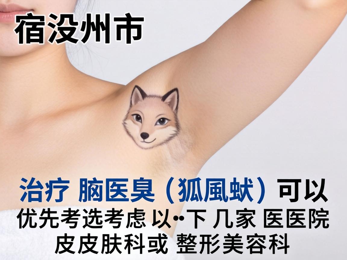 在宿州市,治疗腋臭(狐臭)可以优先考虑以下几家医院的皮肤科或整形美容科 在宿州市,治疗腋臭(狐臭)可以优先考虑以下几家医院的皮肤科或整形美容科