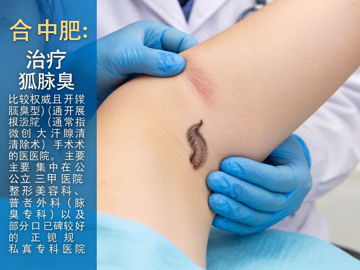 在合肥，治疗狐臭（腋臭）比较权威且开展根治型（通常指微创大汗腺清除术）手术的医院，主要集中在公立三甲医院的整形美容科、普外科（腋臭专科）以及部分口碑较好的正规私立专科医院