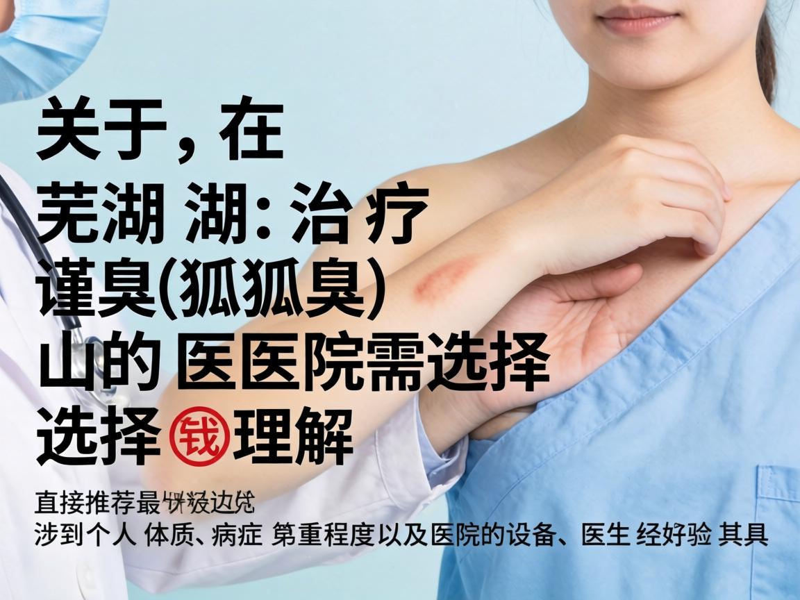 关于在芜湖治疗腋臭(狐臭)的医院选择,我理解这是一个需要谨慎比较的事情。作为AI,我无法直接推荐最好的某一家医院,因为这涉及到个人体质、病情严重程度以及医院的设备、医生经验等具体因素 关于在芜湖治疗腋臭(狐臭)的医院选择,我理解这是一个需要谨慎比较的事情。作为AI,我无法直接推荐最好的某一家医院,因为这涉及到个人体质、病情严重程度以及医院的设备、医生经验等具体因素