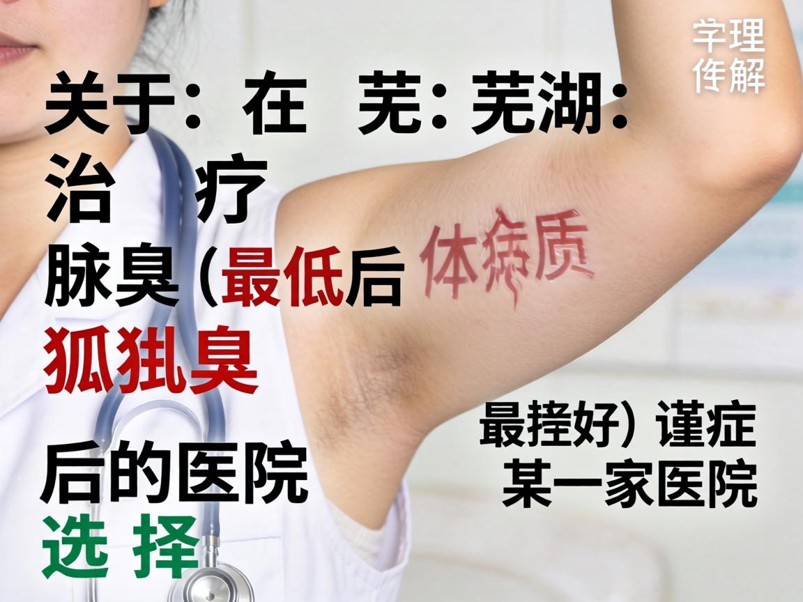 关于在芜湖治疗腋臭(狐臭)的医院选择,我理解这是一个需要谨慎比较的事情。作为AI,我无法直接推荐最好的某一家医院,因为这涉及到个人体质、病情严重程度以及医院的设备、医生经验等具体因素 关于在芜湖治疗腋臭(狐臭)的医院选择,我理解这是一个需要谨慎比较的事情。作为AI,我无法直接推荐最好的某一家医院,因为这涉及到个人体质、病情严重程度以及医院的设备、医生经验等具体因素