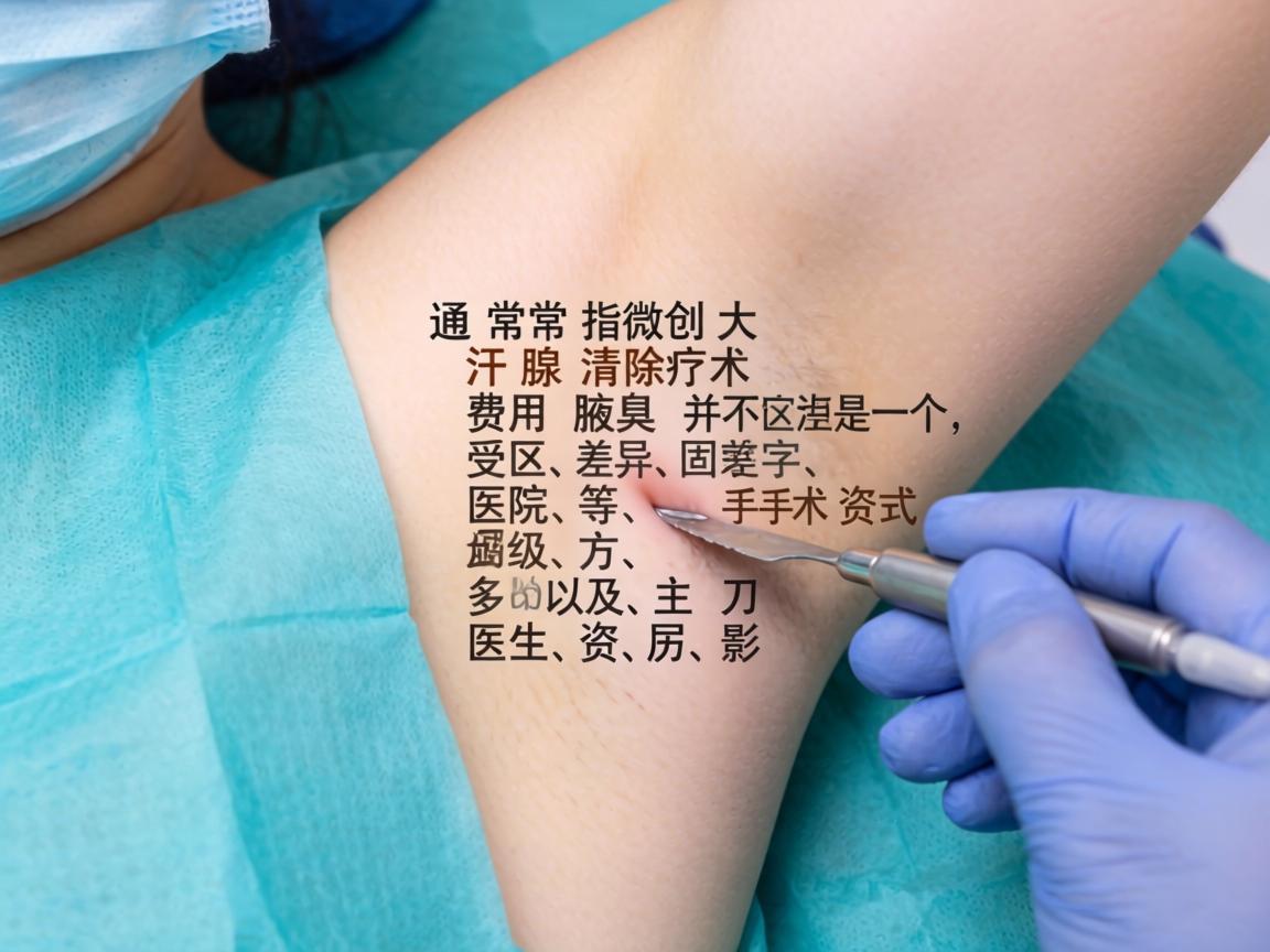 小切口治疗腋臭（通常指微创大汗腺清除术）的费用并不是一个固定的数字，它受到地区差异、医院等级、手术方式以及主刀医生资历等多种因素影响