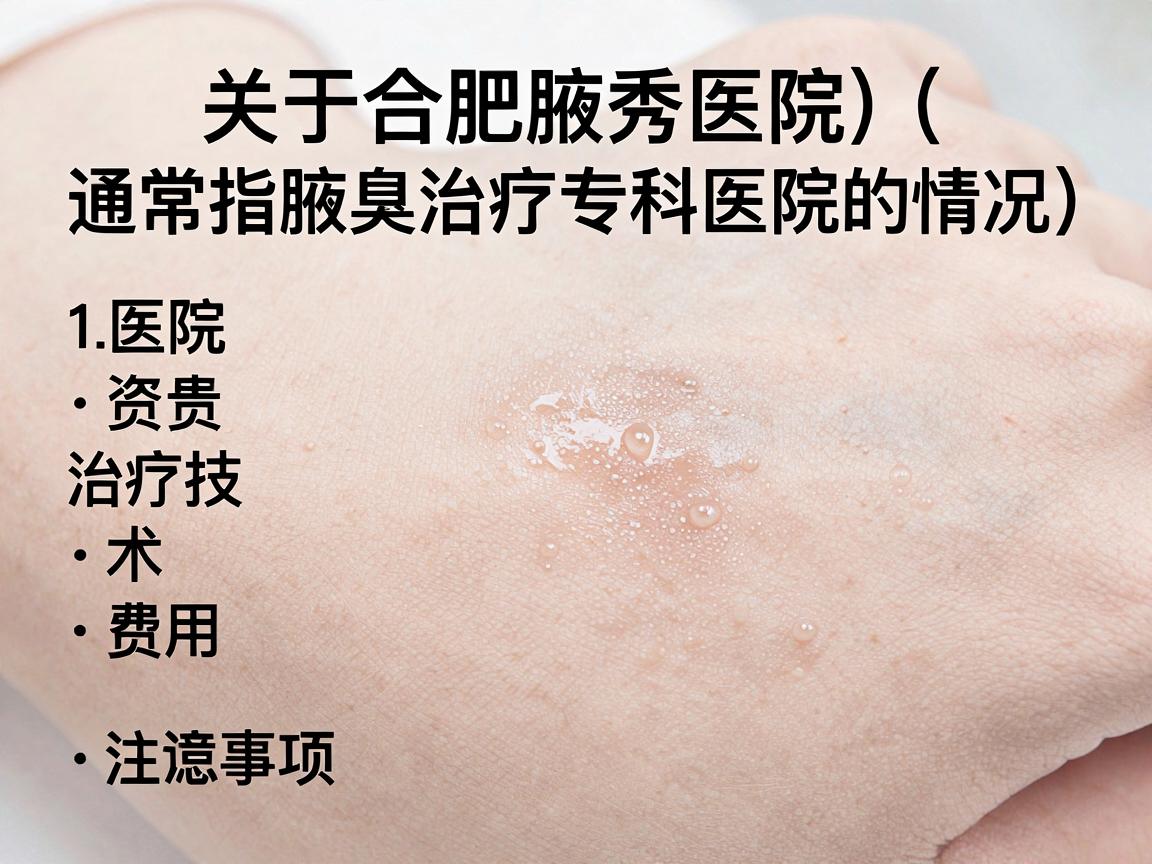 关于合肥腋秀医院(通常指腋臭治疗专科医院)的情况,需要从医院资质、治疗技术、费用以及注意事项几个方面来客观分析 关于合肥腋秀医院(通常指腋臭治疗专科医院)的情况,需要从医院资质、治疗技术、费用以及注意事项几个方面来客观分析