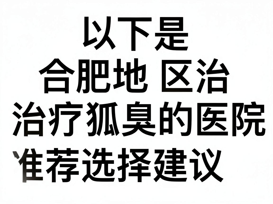 以下是合肥地区治疗狐臭的医院推荐及选择建议 以下是合肥地区治疗狐臭的医院推荐及选择建议