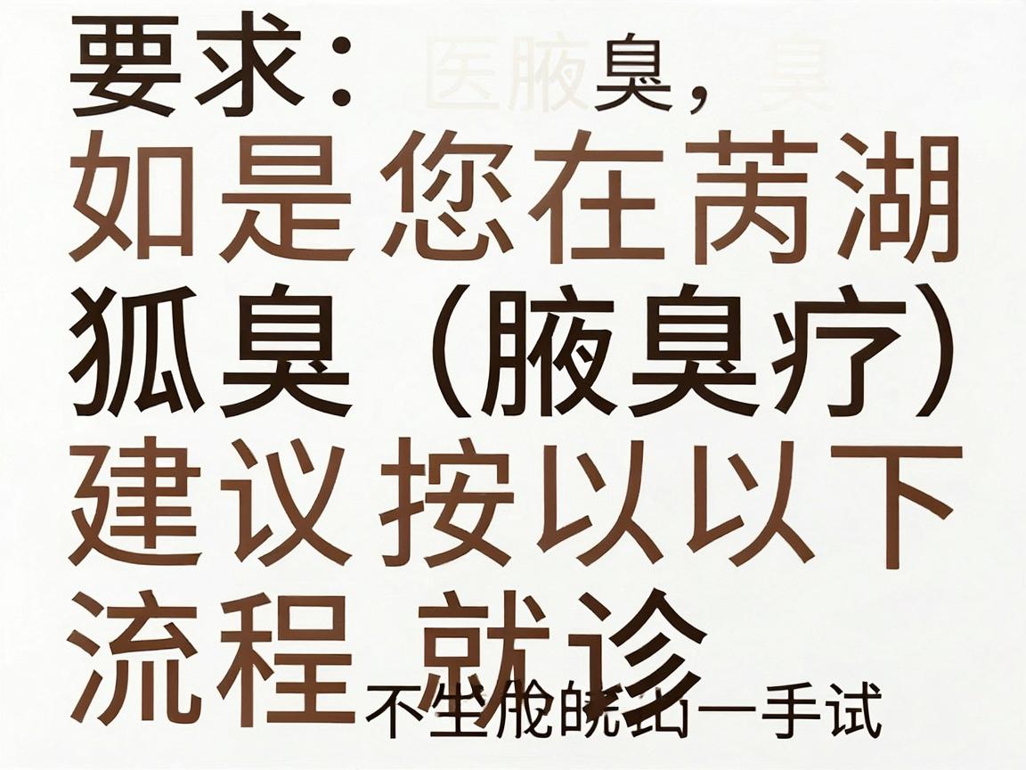 如果您在芜湖需要治疗狐臭(腋臭)建议按以下流程就诊 如果您在芜湖需要治疗狐臭(腋臭)建议按以下流程就诊