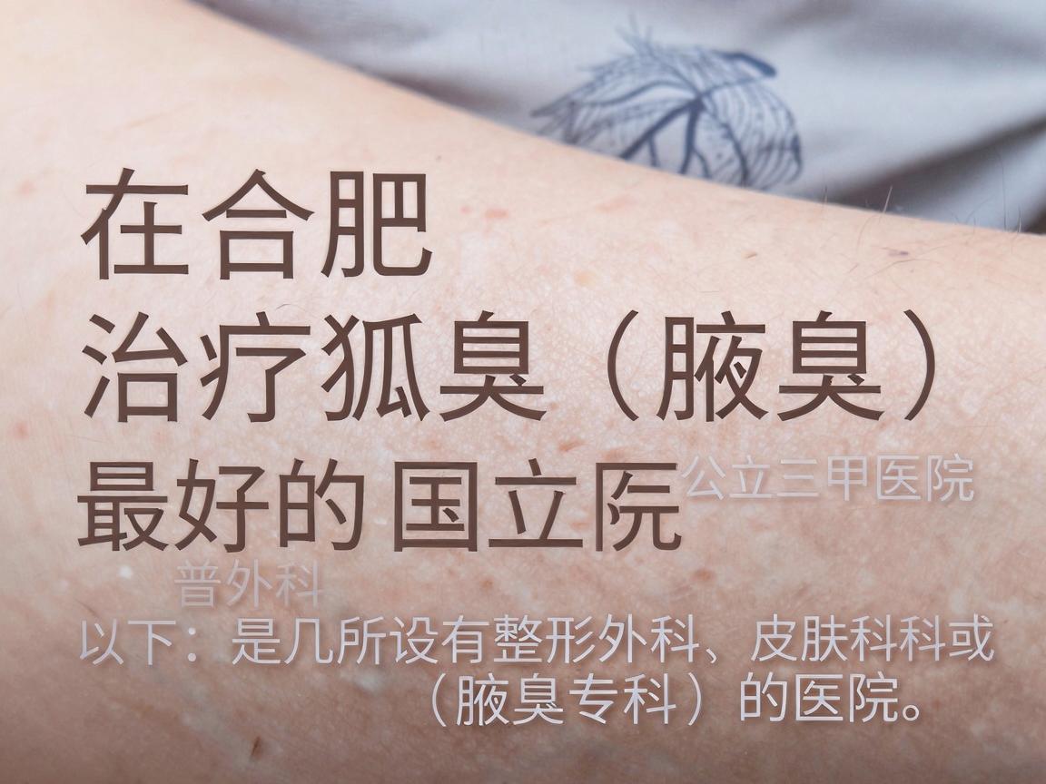 在合肥,治疗狐臭(腋臭)最好的国立医院通常指公立三甲医院,尤其是设有整形外科、皮肤科或普外科(腋臭专科)的医院。以下是几所综合实力较强的推荐,供你参考 在合肥,治疗狐臭(腋臭)最好的国立医院通常指公立三甲医院,尤其是设有整形外科、皮肤科或普外科(腋臭专科)的医院。以下是几所综合实力较强的推荐,供你参考