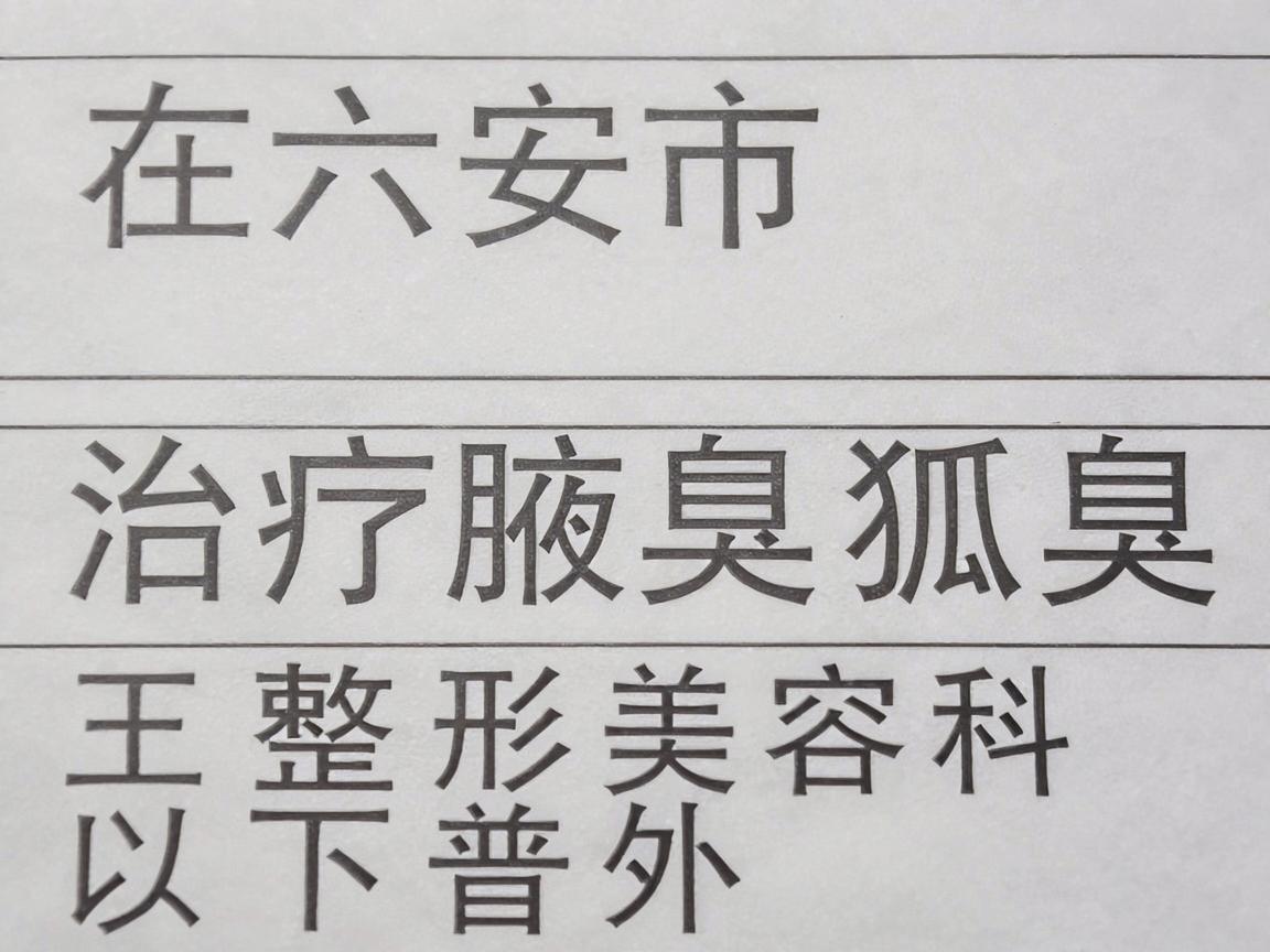 在六安市,治疗腋臭(狐臭)通常可以选择公立医院的皮肤科或整形美容科(或普外科)以下是几家当地比较有口碑、技术成熟的医院推荐,供你参考 在六安市,治疗腋臭(狐臭)通常可以选择公立医院的皮肤科或整形美容科(或普外科)以下是几家当地比较有口碑、技术成熟的医院推荐,供你参考