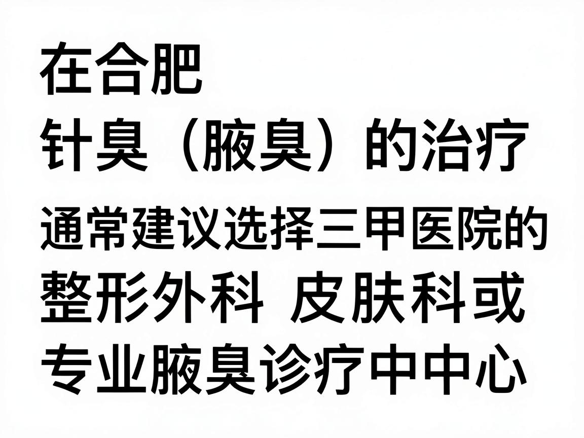 在合肥,针对狐臭(腋臭)的治疗,通常建议选择三甲医院的整形外科、皮肤科或专业腋臭诊疗中心。以下是几家在合肥口碑较好、技术较为成熟的医院推荐,供你参考 在合肥,针对狐臭(腋臭)的治疗,通常建议选择三甲医院的整形外科、皮肤科或专业腋臭诊疗中心。以下是几家在合肥口碑较好、技术较为成熟的医院推荐,供你参考