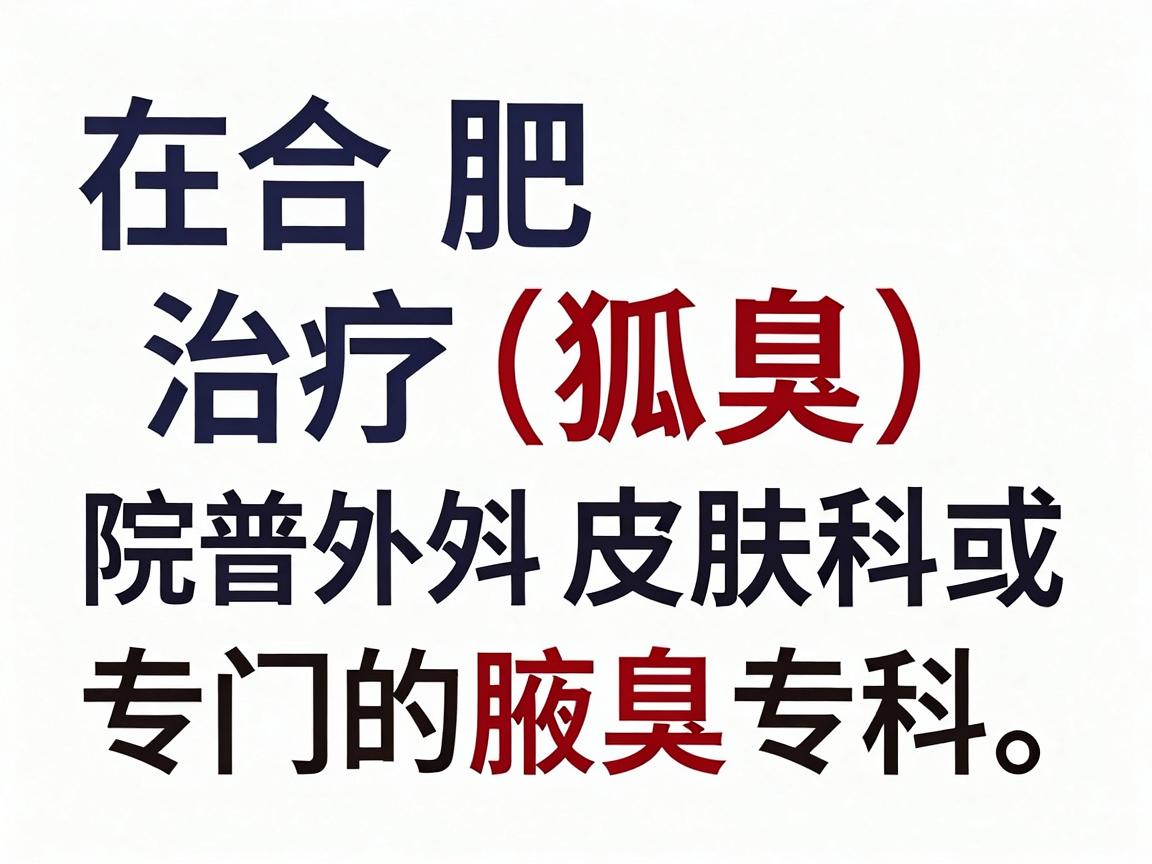 在合肥,治疗腋臭(狐臭)通常选择正规医院的普外科、皮肤科或专门的腋臭专科。以下是一些在当地口碑较好、具备治疗腋臭能力的公立及私立医院(排名不分先后) 在合肥,治疗腋臭(狐臭)通常选择正规医院的普外科、皮肤科或专门的腋臭专科。以下是一些在当地口碑较好、具备治疗腋臭能力的公立及私立医院(排名不分先后)