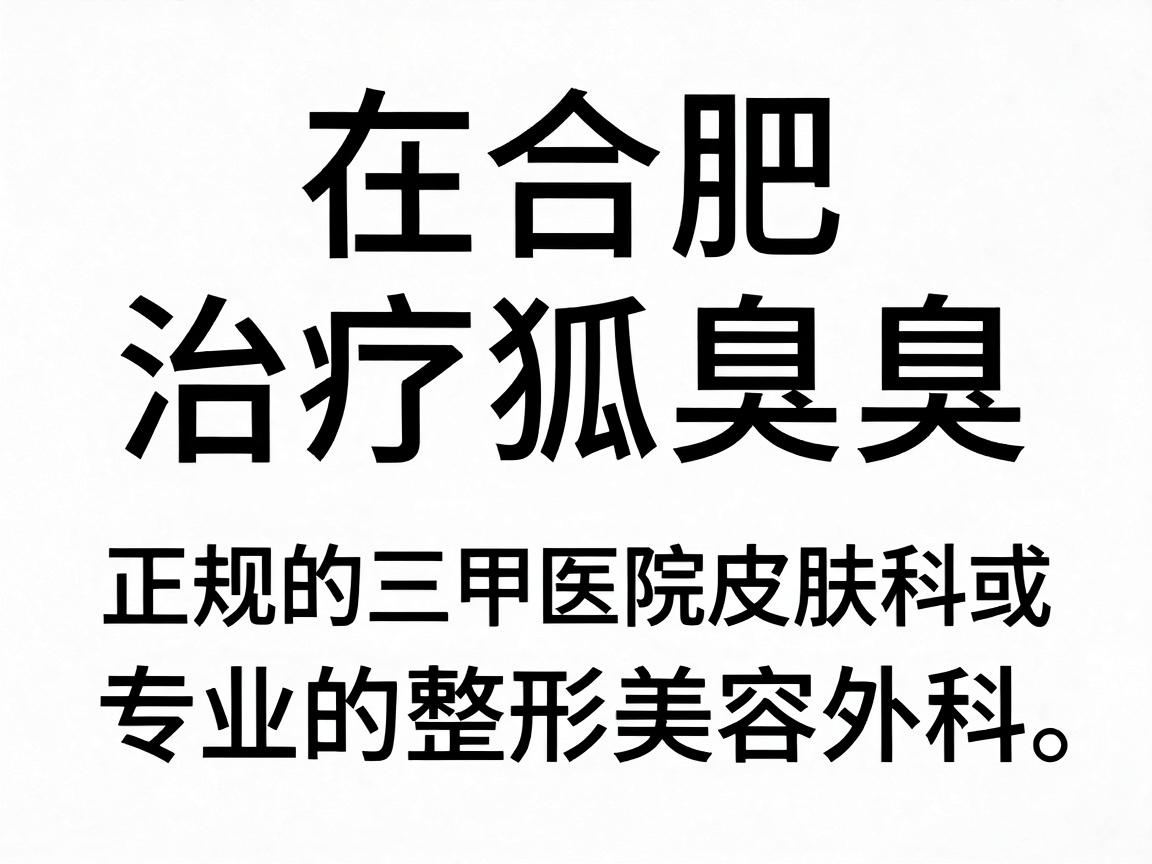 在合肥，治疗狐臭（腋臭）可以选择正规的三甲医院皮肤科或专业的整形美容外科。以下是几家口碑较好、技术成熟的医院推荐