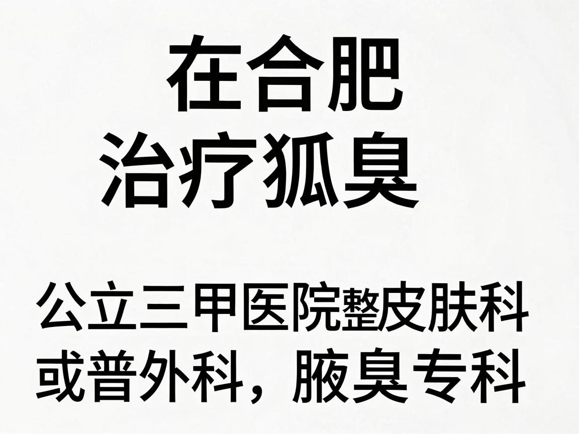 在合肥,治疗狐臭(腋臭)可以选择公立三甲医院的整形外科、皮肤科或普外科(腋臭专科)以下是几家口碑较好、技术较成熟的医院推荐 在合肥,治疗狐臭(腋臭)可以选择公立三甲医院的整形外科、皮肤科或普外科(腋臭专科)以下是几家口碑较好、技术较成熟的医院推荐
