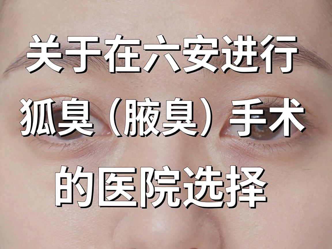 关于在六安进行狐臭(腋臭)手术的医院选择,我无法提供具体的医疗推荐或对某家医院进行评级。不过,我可以为你提供一些选择医院时可以考虑的参考信息,帮助你做出更合适的决定 关于在六安进行狐臭(腋臭)手术的医院选择,我无法提供具体的医疗推荐或对某家医院进行评级。不过,我可以为你提供一些选择医院时可以考虑的参考信息,帮助你做出更合适的决定