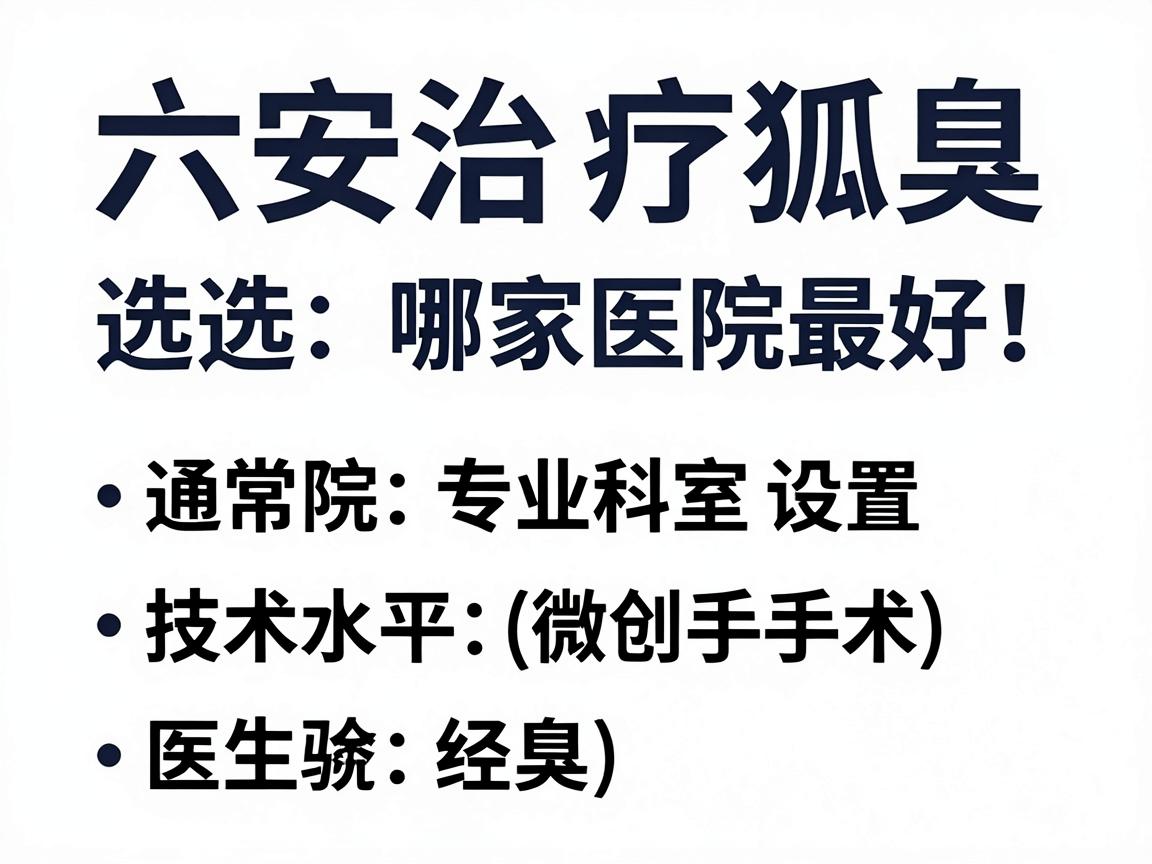 六安治疗狐臭,选择哪家医院最好,通常取决于以下几个因素,医院的专业科室设置、技术水平(特别是微创手术)医生的经验以及患者的个人情况 六安治疗狐臭,选择哪家医院最好,通常取决于以下几个因素,医院的专业科室设置、技术水平(特别是微创手术)医生的经验以及患者的个人情况