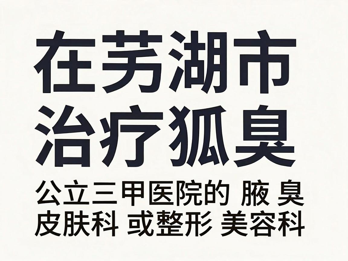 在芜湖市,治疗狐臭(腋臭)的正规医院通常包括公立三甲医院的皮肤科或整形美容科,以及部分正规的专科医院。以下是推荐的几家医院及其相关科室 在芜湖市,治疗狐臭(腋臭)的正规医院通常包括公立三甲医院的皮肤科或整形美容科,以及部分正规的专科医院。以下是推荐的几家医院及其相关科室