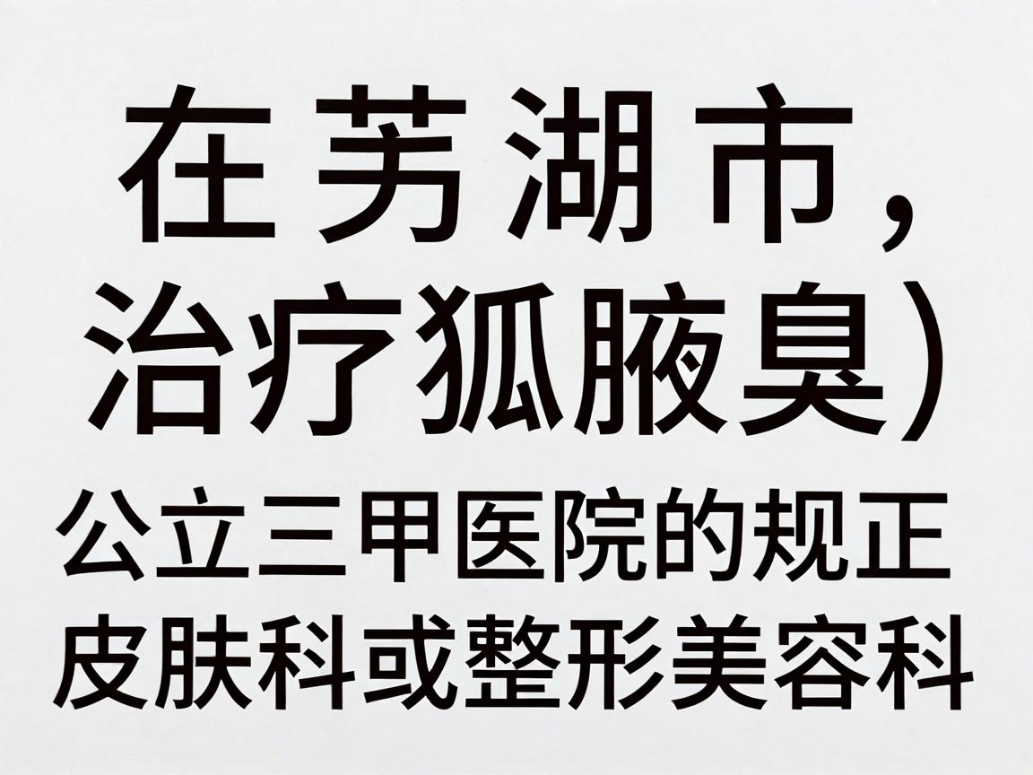 在芜湖市,治疗狐臭(腋臭)的正规医院通常包括公立三甲医院的皮肤科或整形美容科,以及部分正规的专科医院。以下是推荐的几家医院及其相关科室 在芜湖市,治疗狐臭(腋臭)的正规医院通常包括公立三甲医院的皮肤科或整形美容科,以及部分正规的专科医院。以下是推荐的几家医院及其相关科室