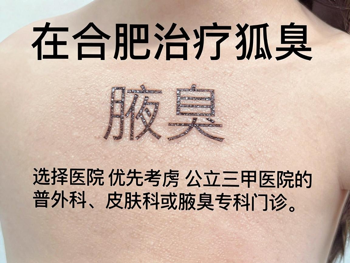 在合肥治疗狐臭(腋臭)选择医院时建议优先考虑公立三甲医院的普外科、皮肤科或腋臭专科门诊。这类医院通常更正规、价格透明,且拥有多种治疗技术可供选择 在合肥治疗狐臭(腋臭)选择医院时建议优先考虑公立三甲医院的普外科、皮肤科或腋臭专科门诊。这类医院通常更正规、价格透明,且拥有多种治疗技术可供选择