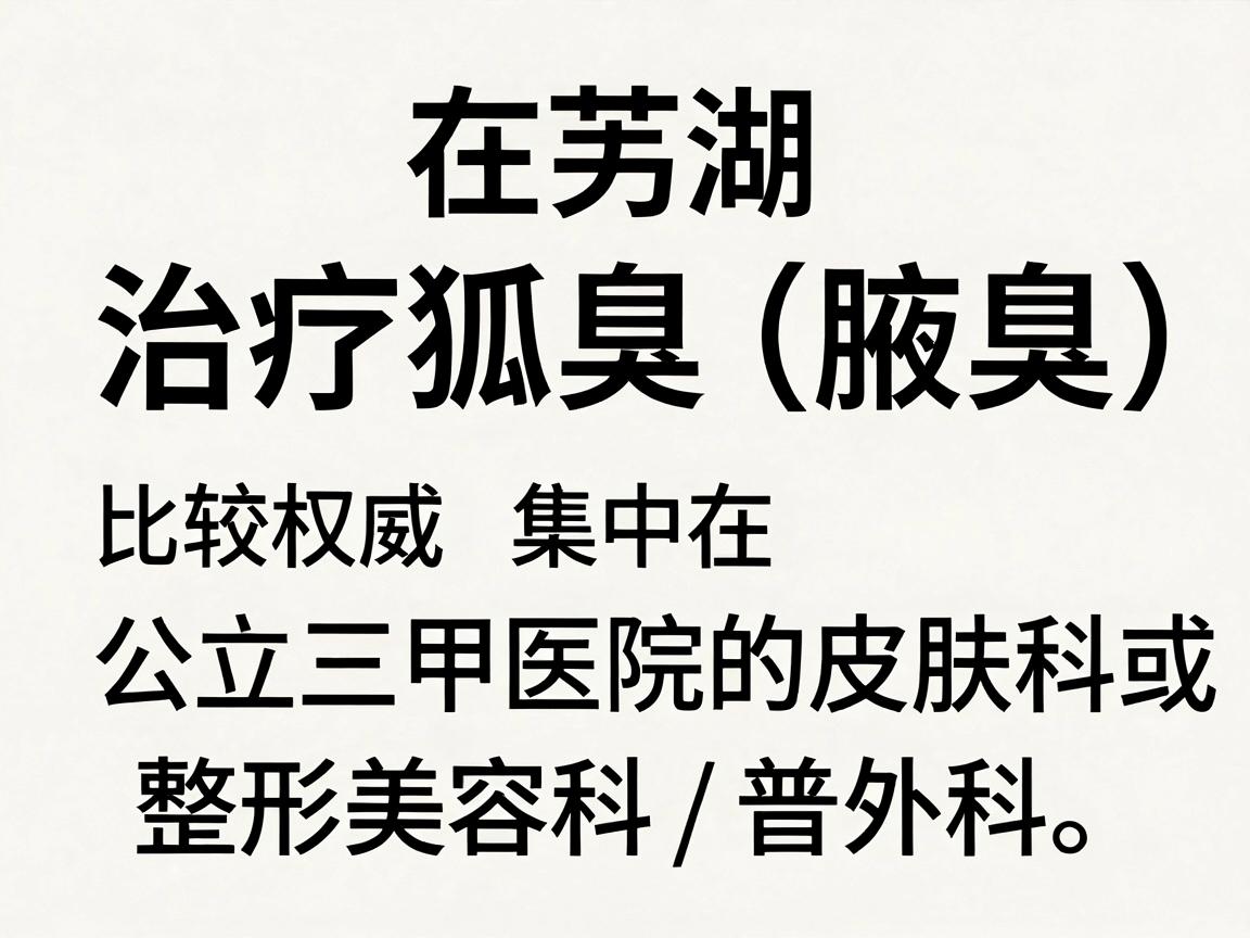 在芜湖,治疗狐臭(腋臭)比较权威且专业的医院主要集中在公立三甲医院的皮肤科或整形美容科/普外科。以下是推荐的主要医院及其特色 在芜湖,治疗狐臭(腋臭)比较权威且专业的医院主要集中在公立三甲医院的皮肤科或整形美容科/普外科。以下是推荐的主要医院及其特色